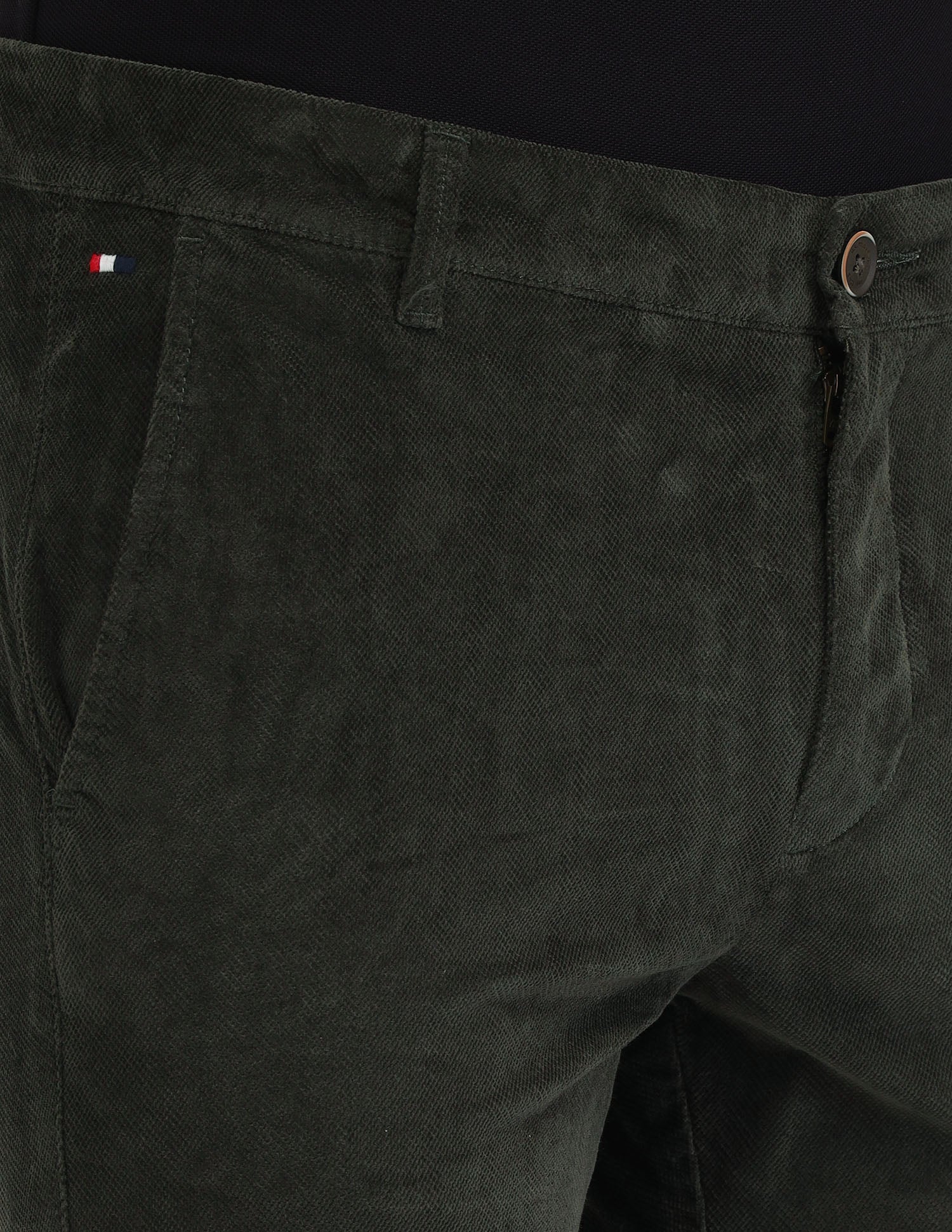Denver Slim Fit Mid Rise Trousers Olive - U.S. Polo Assn. India | Large