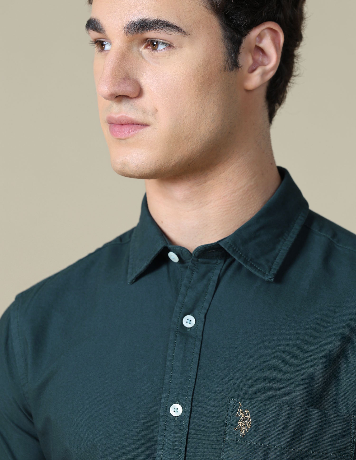 Solid Oxford Shirt Teal - U.S. Polo Assn. India | Large