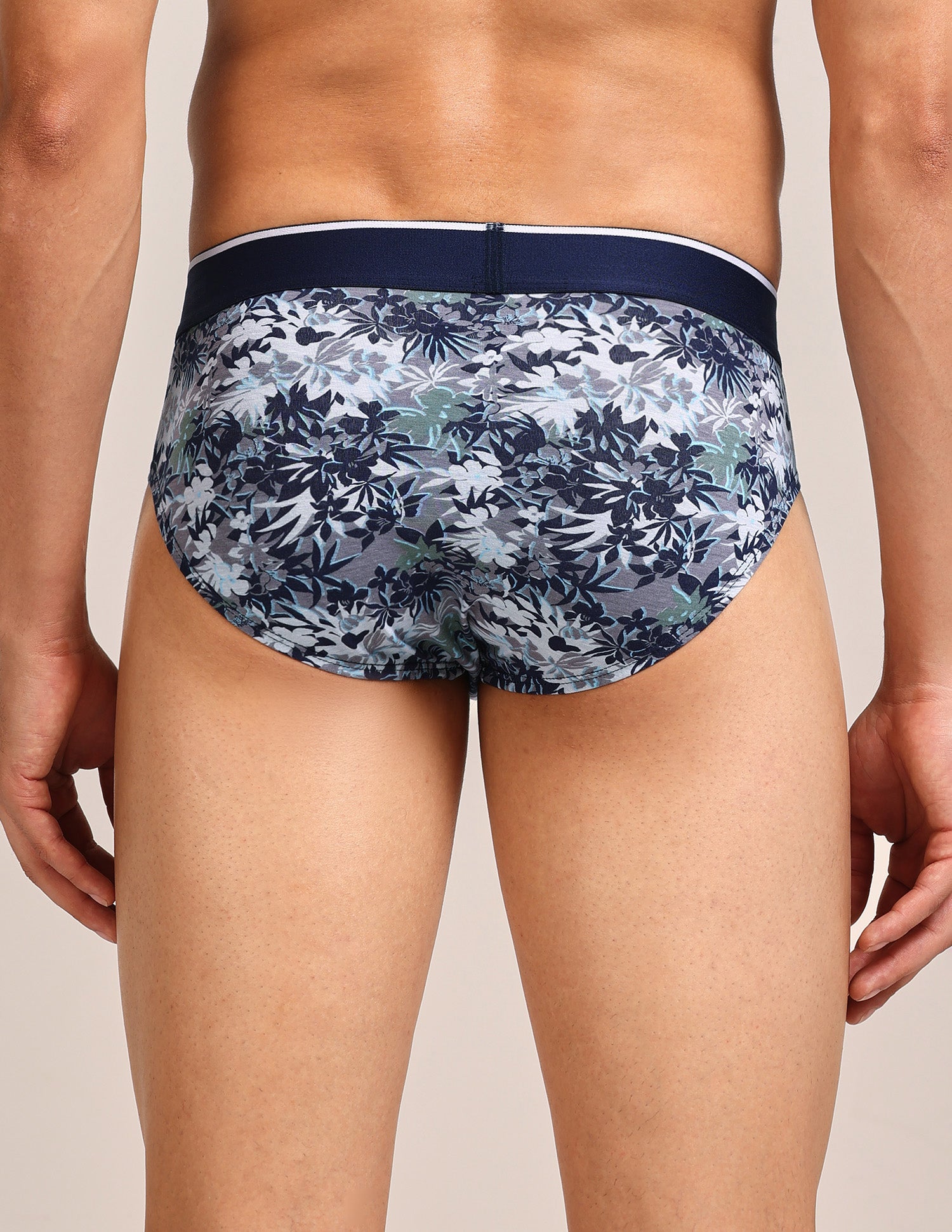 Abrasion Free Printed OEB24 Briefs - Pack Of 3 Blue, Red, Grey - U.S. Polo Assn. India | Large