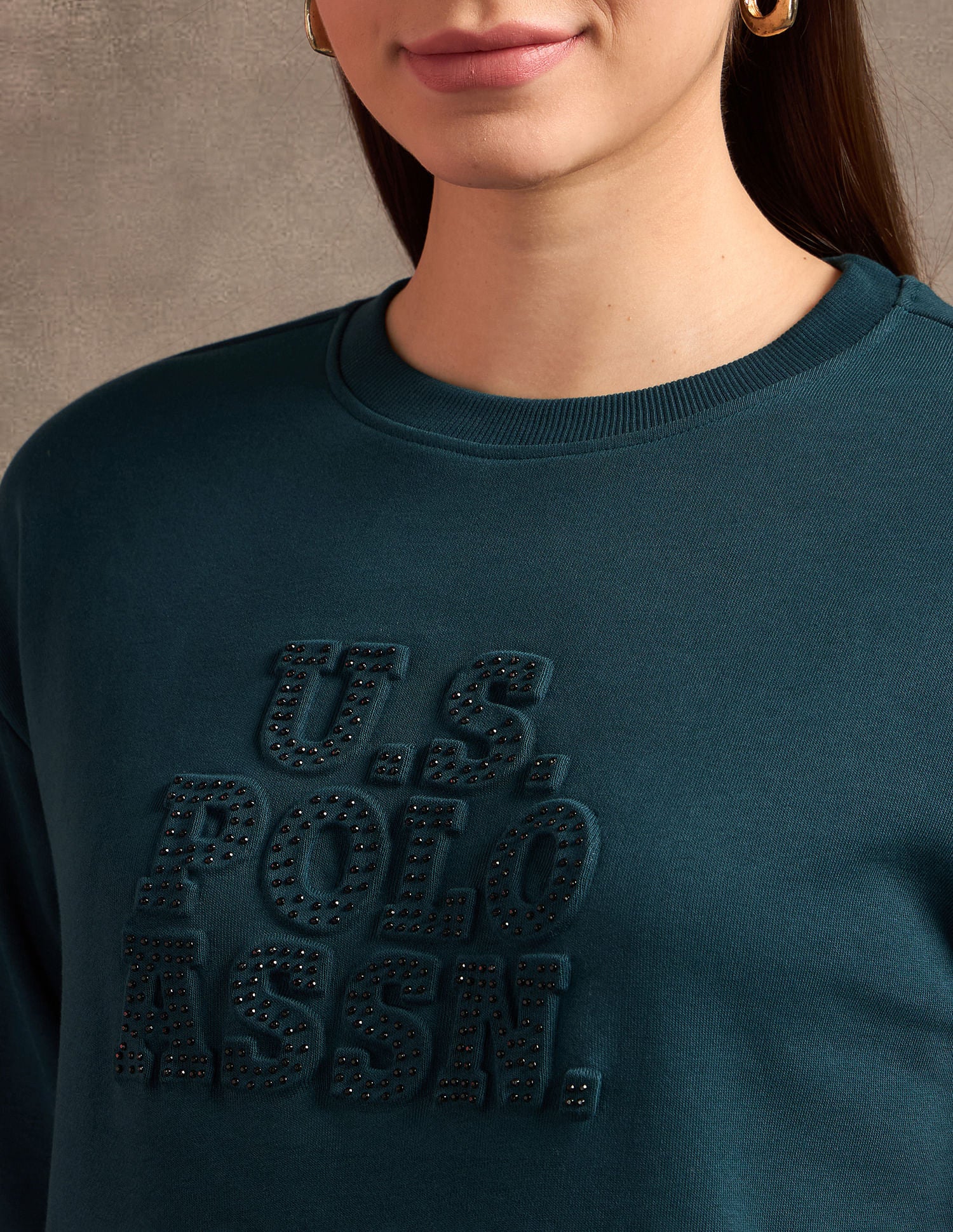 Puff Print Drop Shoulder Sweatshirt Teal - U.S. POLO ASSN. | Large