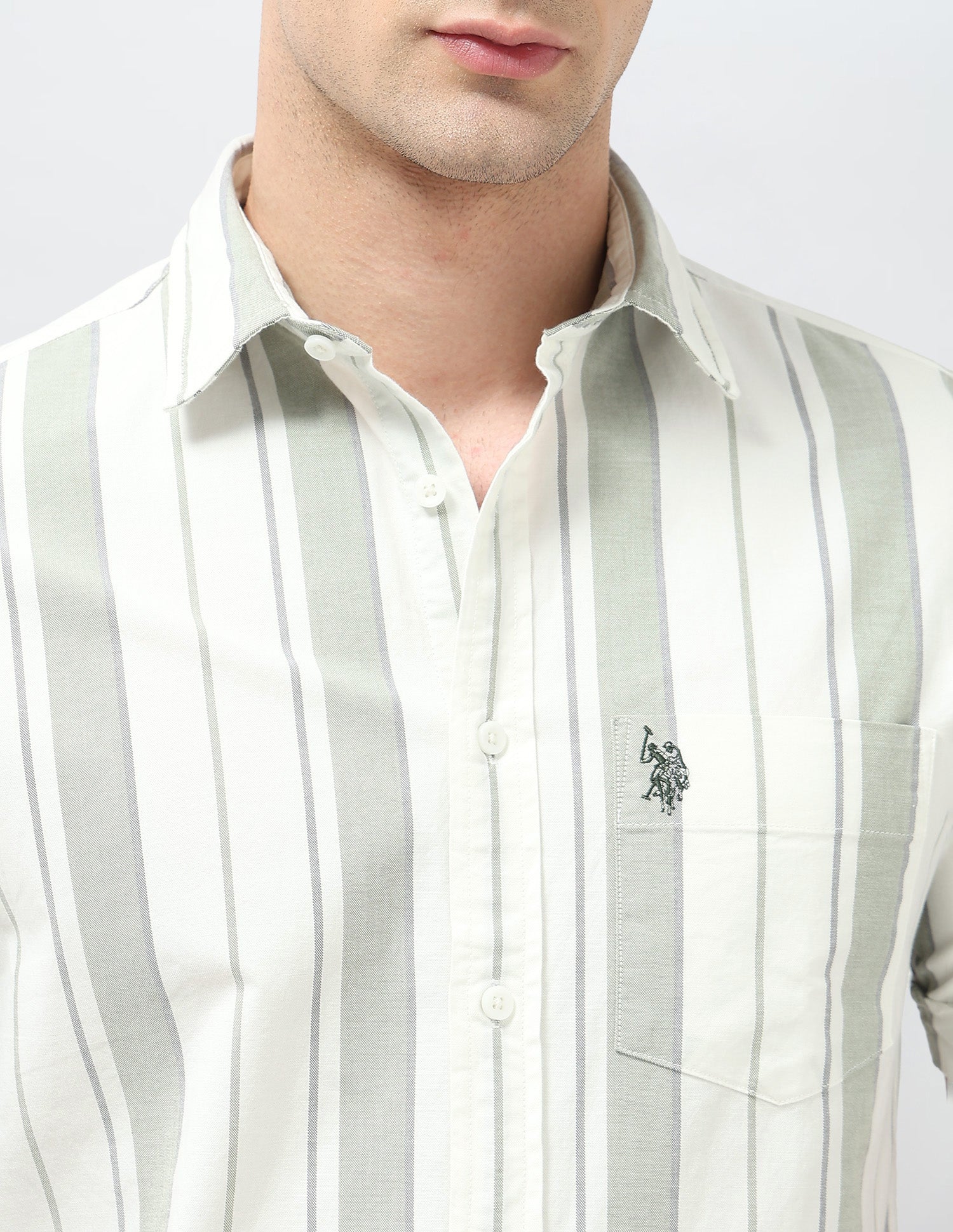 Oxford Tailored Fit Shirt Light Green - U.S. POLO ASSN. | Large