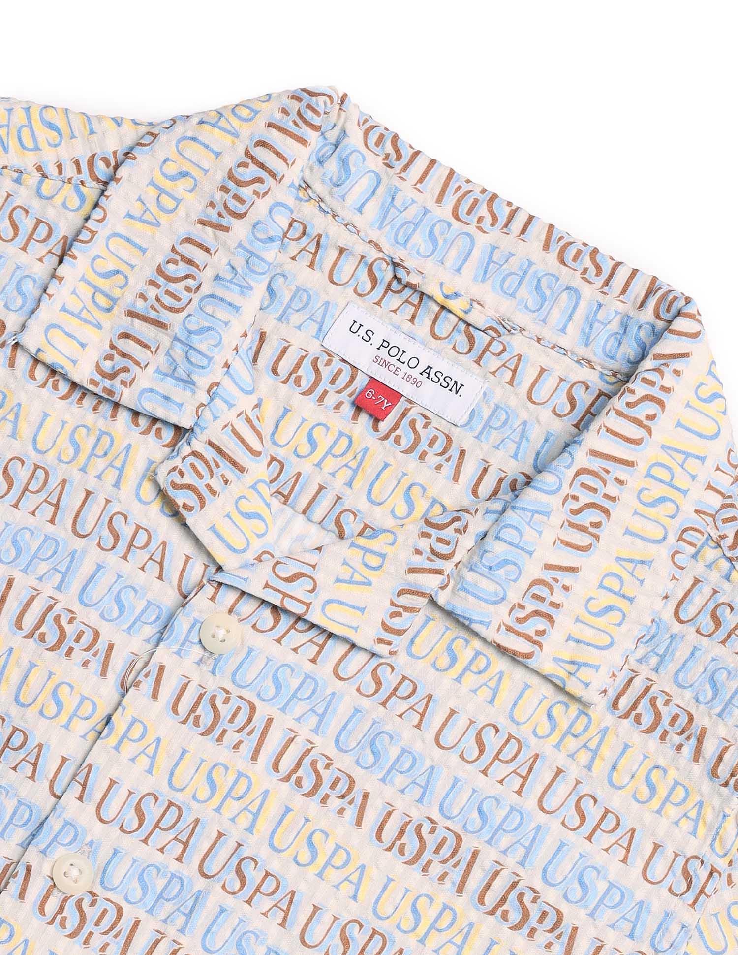 Boys Brand Printed Regular Fit Shirt Multi - U.S. POLO ASSN. | Large