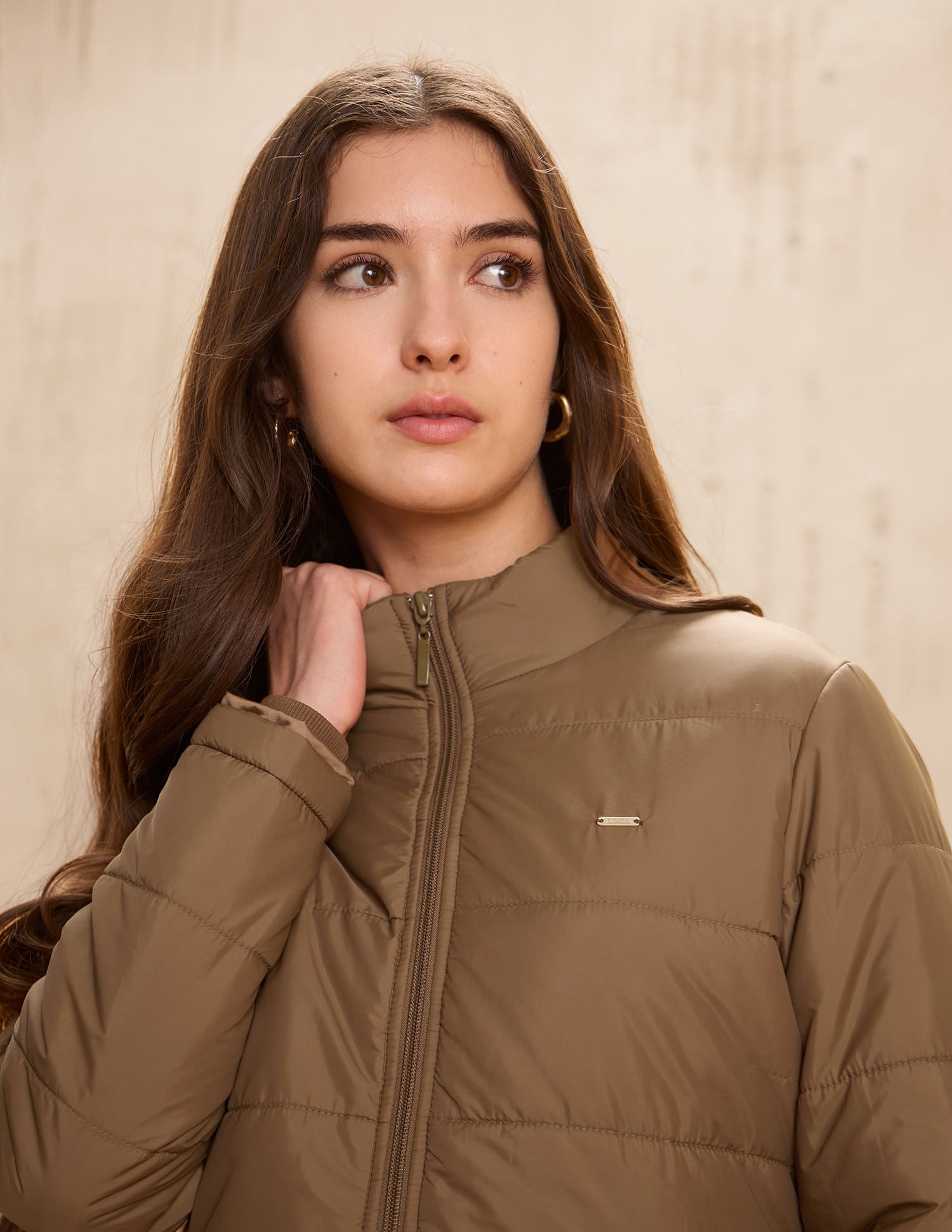 Skinny Fit Solid Padded Jacket Brown - U.S. POLO ASSN. | Large