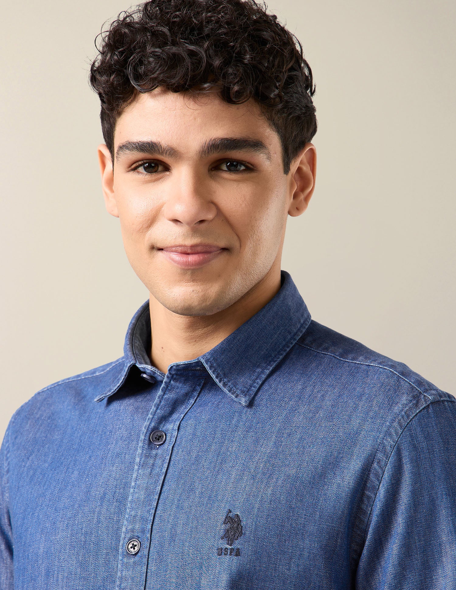 Twill Regular Fit Shirt Dark Indigo - U.S. Polo Assn. India | Large
