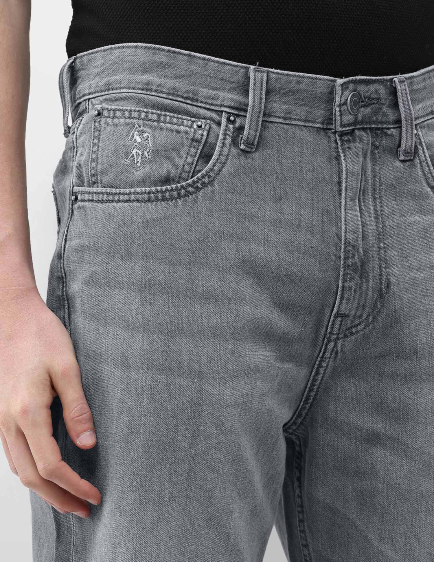 Logan Loose Straight Fit Grey Jeans Washed Grey - U.S. Polo Assn. India | Large