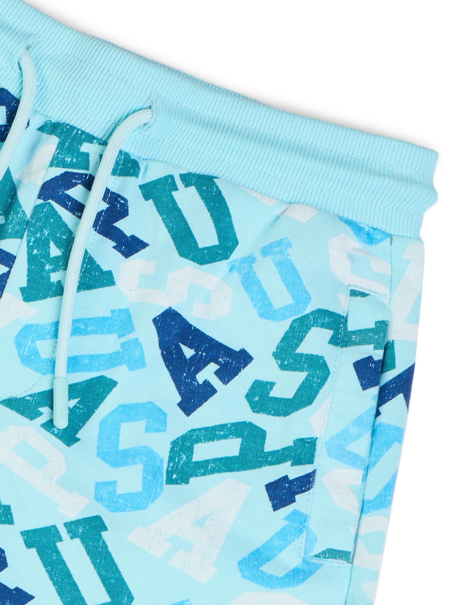 Boys Brand Printed Shorts Light Blue - U.S. POLO ASSN. | Large