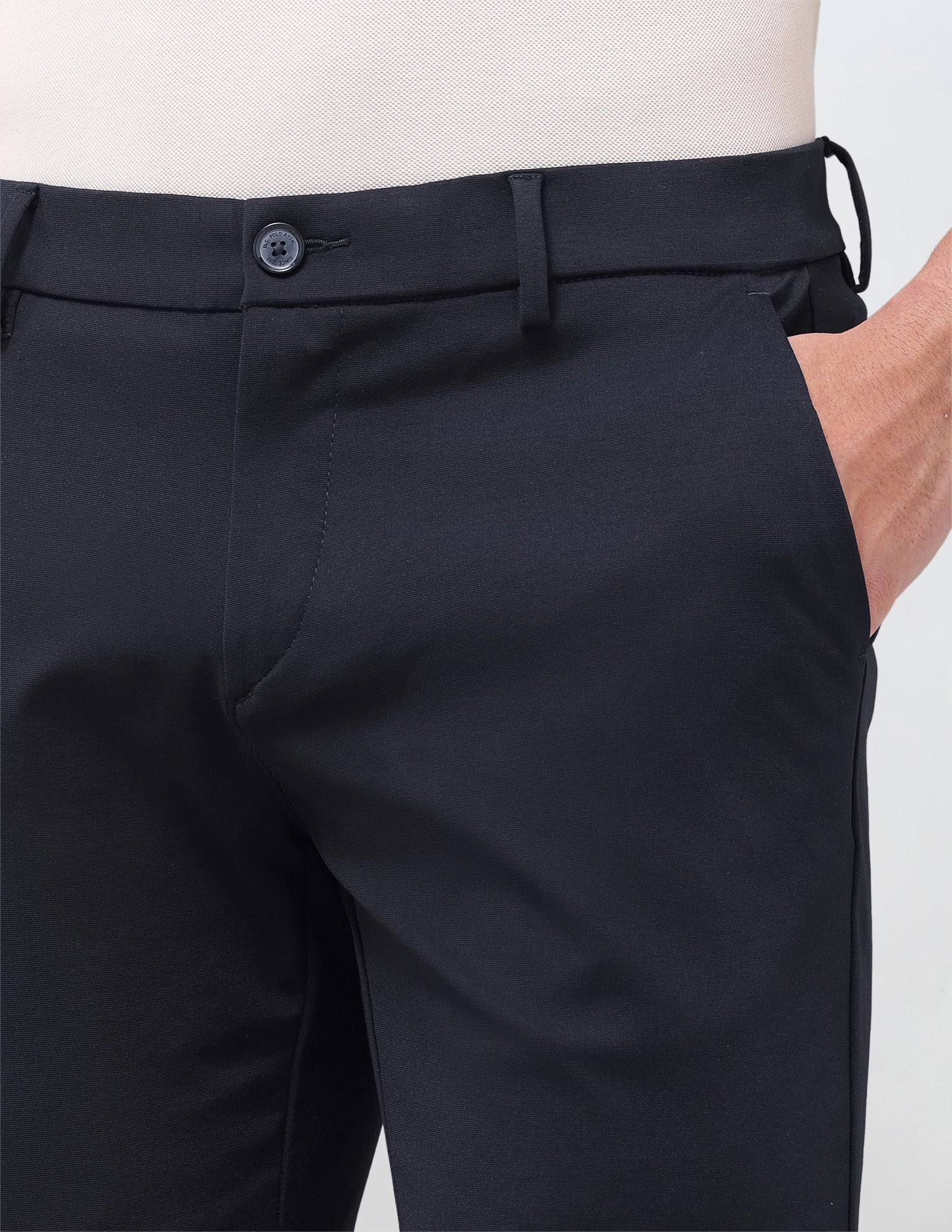Super Slim Fit Satin Trousers Navy - U.S. Polo Assn. India | Large