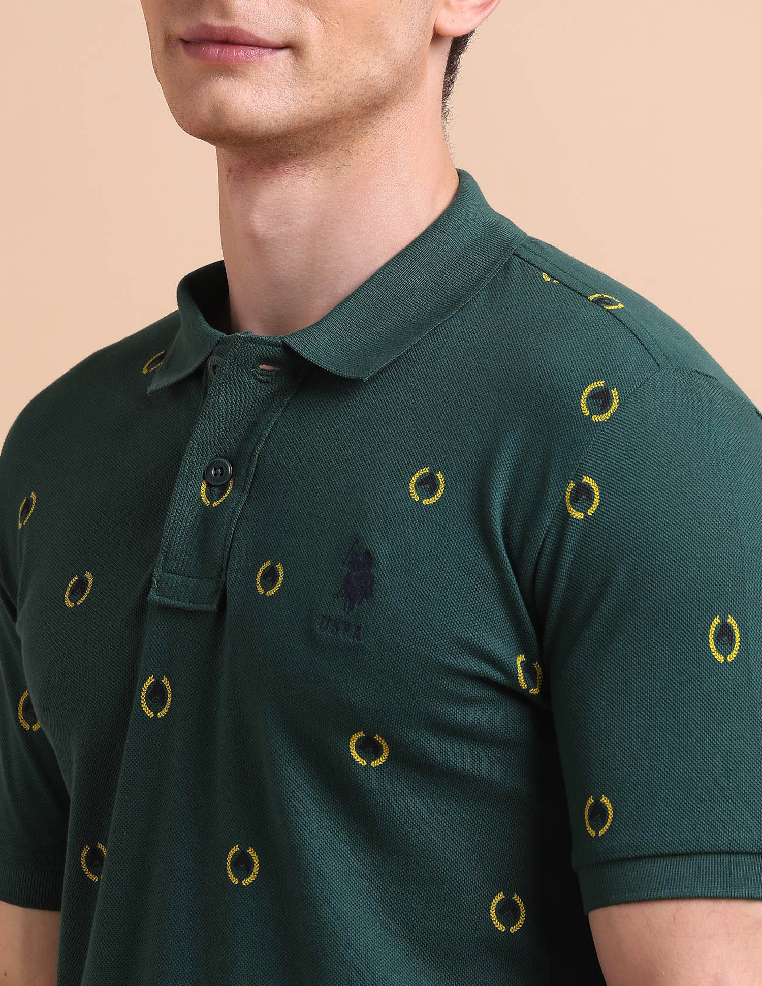Heritage Print Polo Shirt Dark Green - U.S. POLO ASSN. | Large