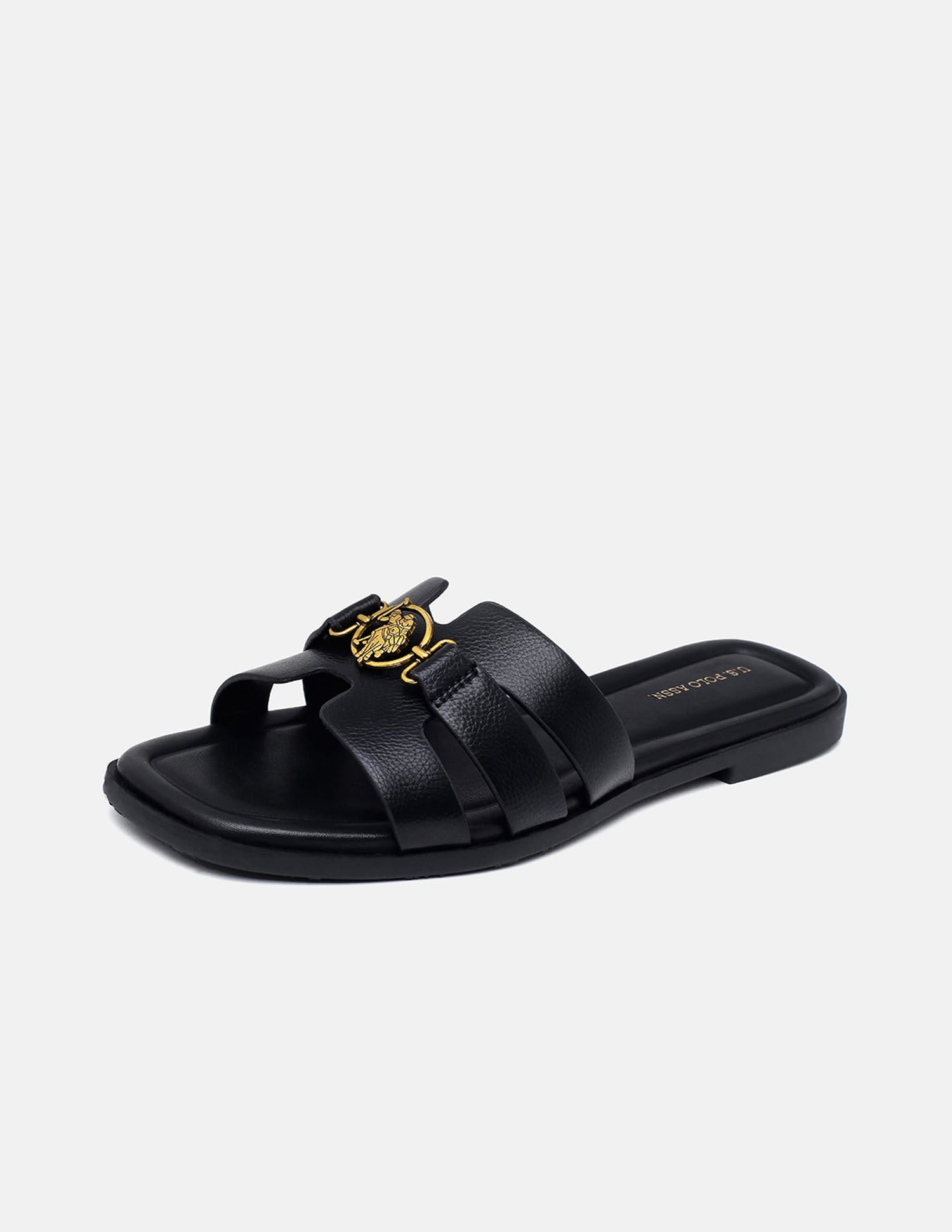 Saphira Gold Hardware Sandals Black - U.S. Polo Assn. India | Large