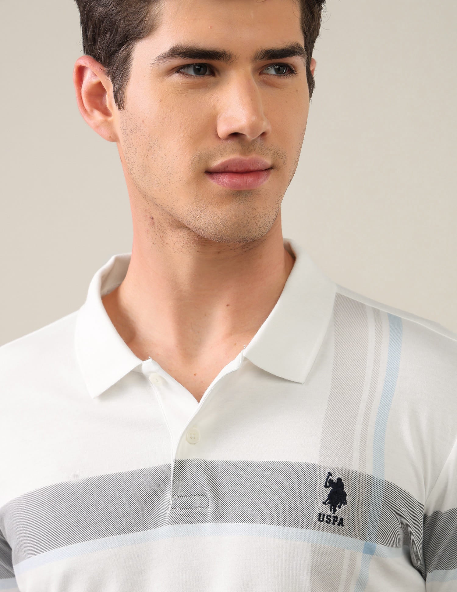 Solid Slim Fit Polo Shirt White - U.S. Polo Assn. India | Large
