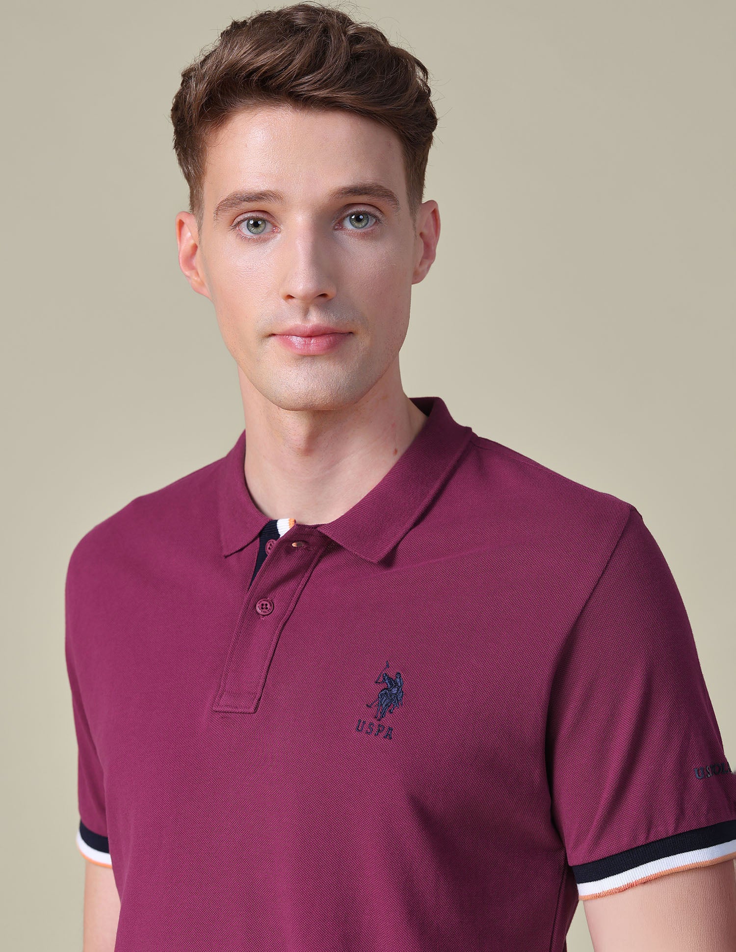 Solid Regular Fit Polo Shirt Wine - U.S. POLO ASSN. | Large