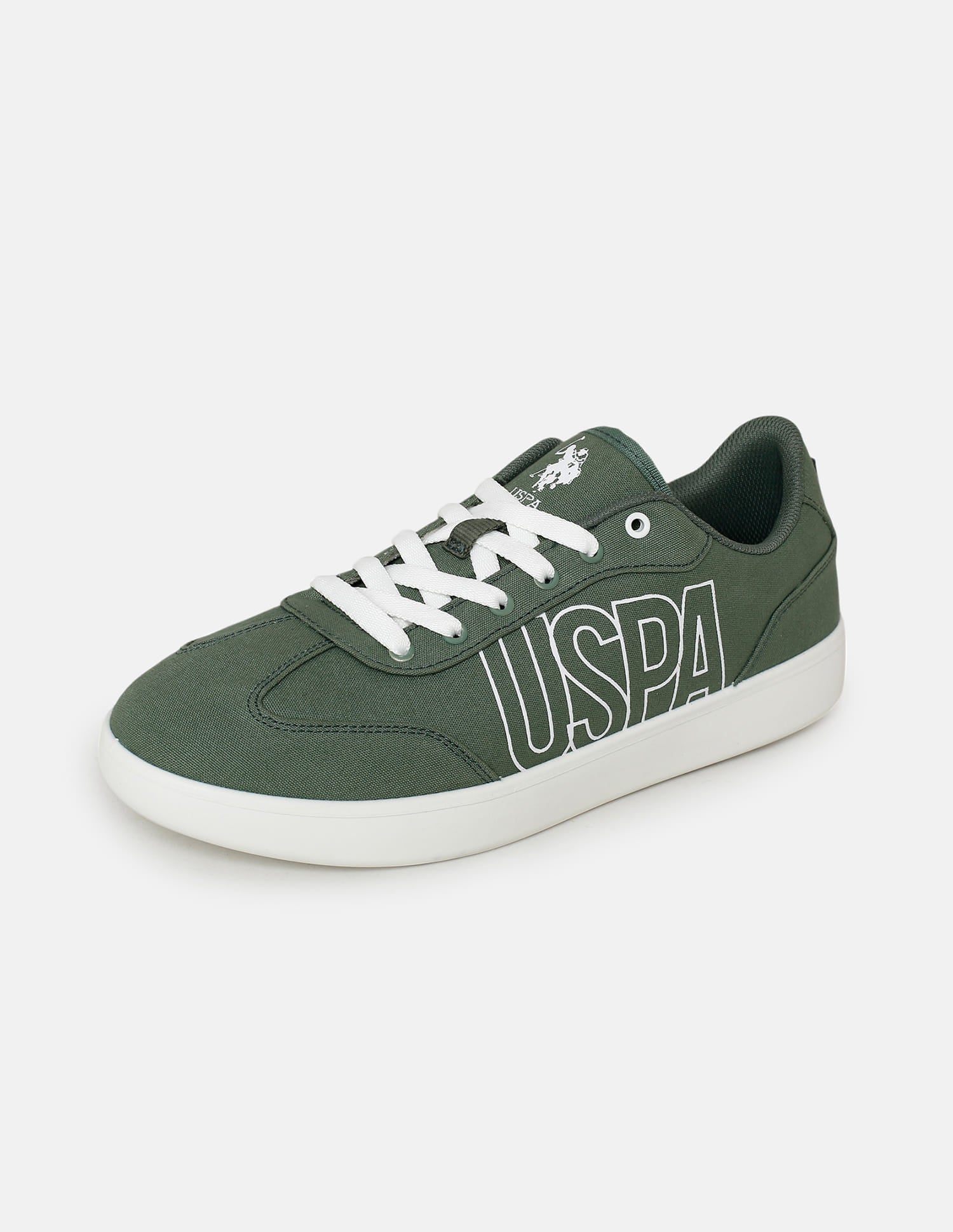 Men Brand Printed Hover Sneakers Green - U.S. Polo Assn. India | Large