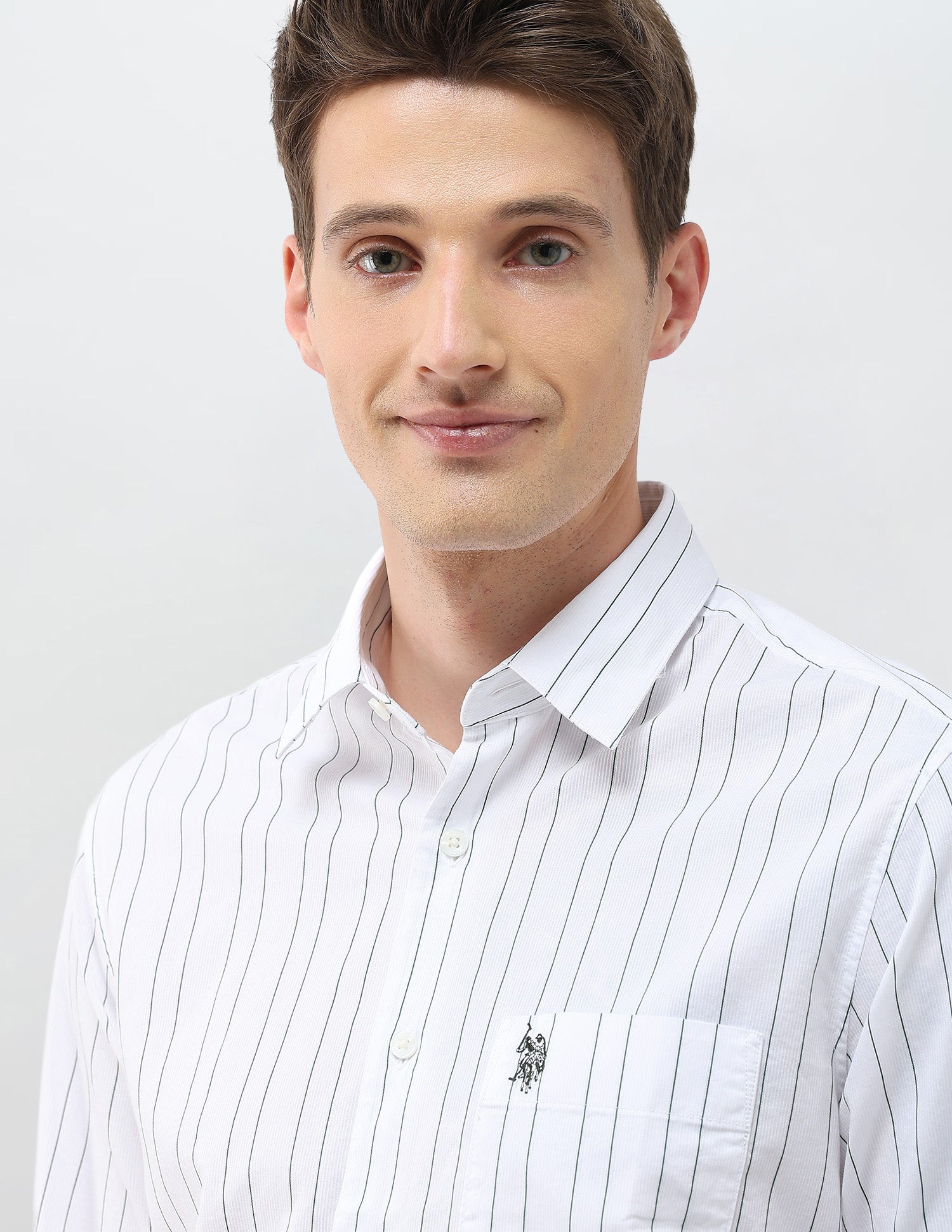 Vertical Striped Regular Fit Shirt Green - U.S. Polo Assn. India | Large