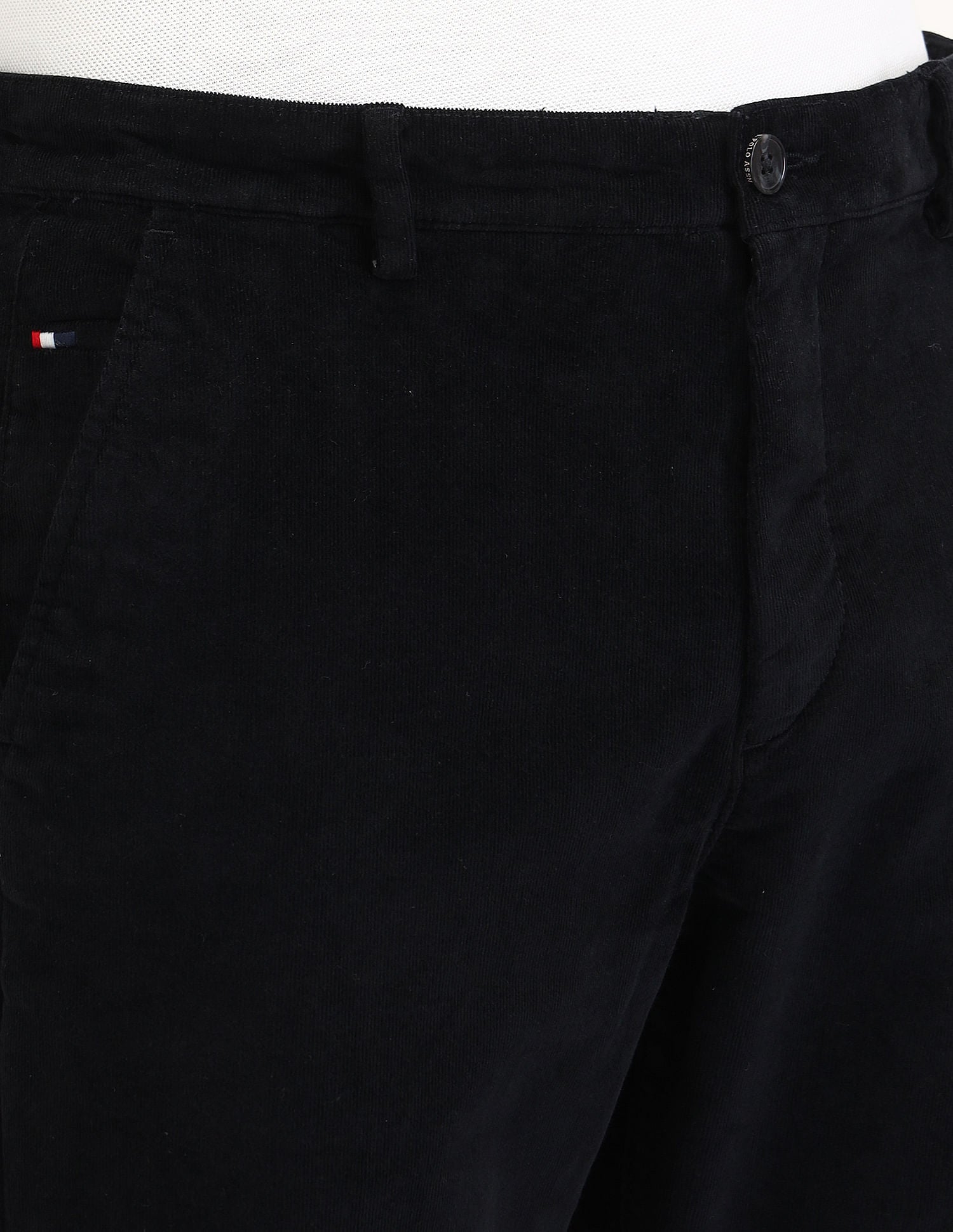 Riley Straight Fit Corduroy Trousers Black - U.S. Polo Assn. India | Large