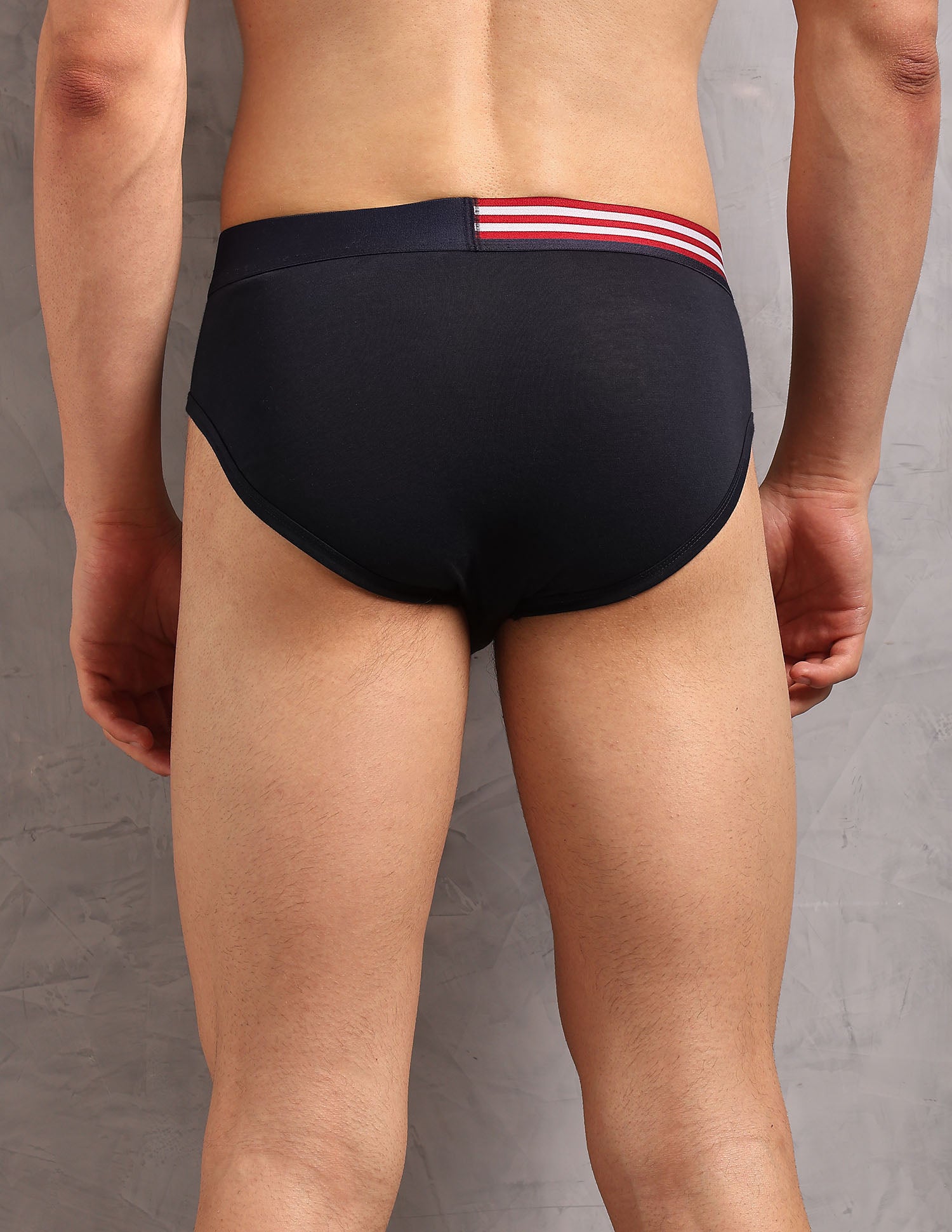 Striped Waistband OEB19 Briefs - Pack Of 2 Uspa Navy and Chinon Green - U.S. Polo Assn. India | Large