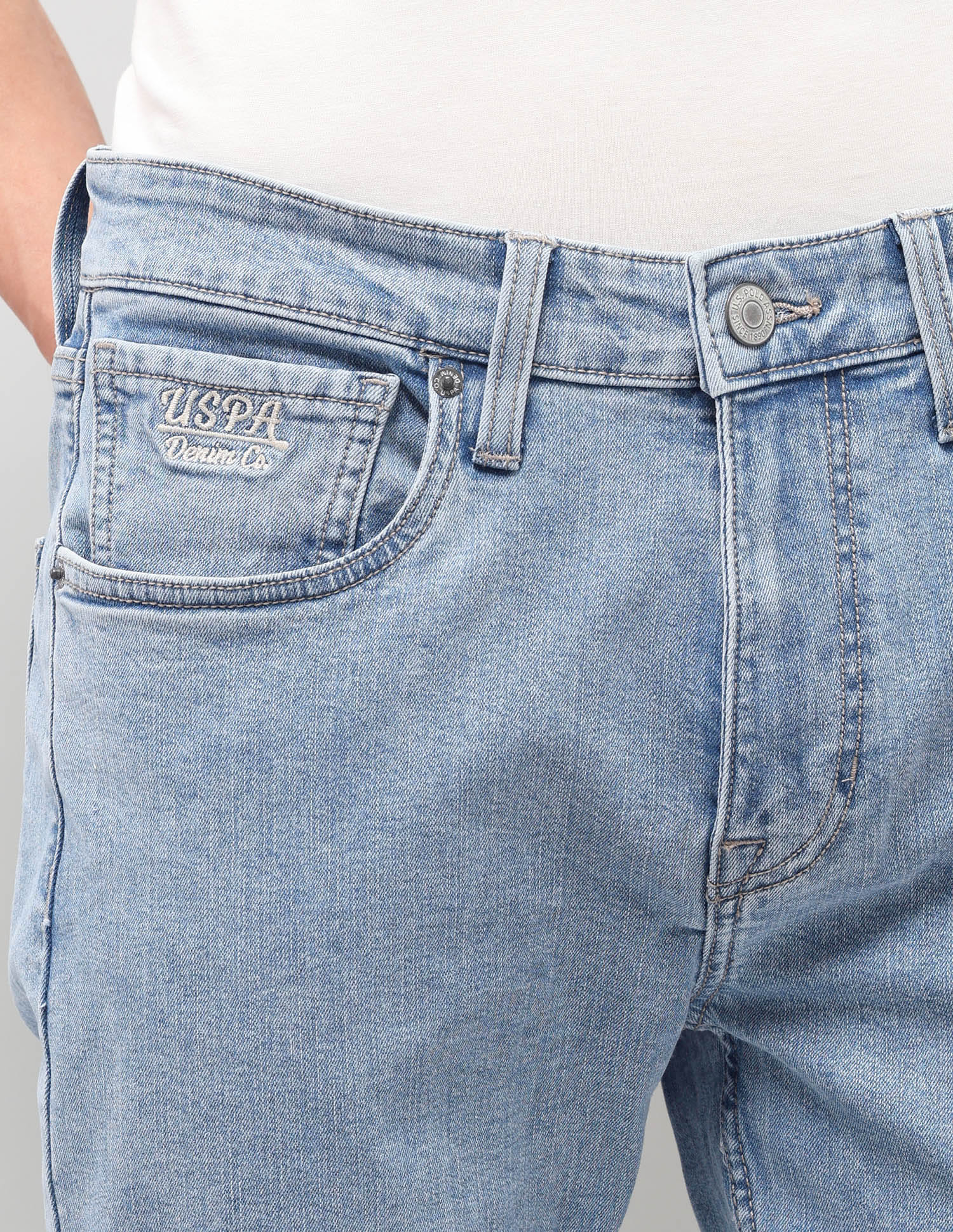 Solid Straight Fit Jeans Blue - U.S. Polo Assn. India | Large