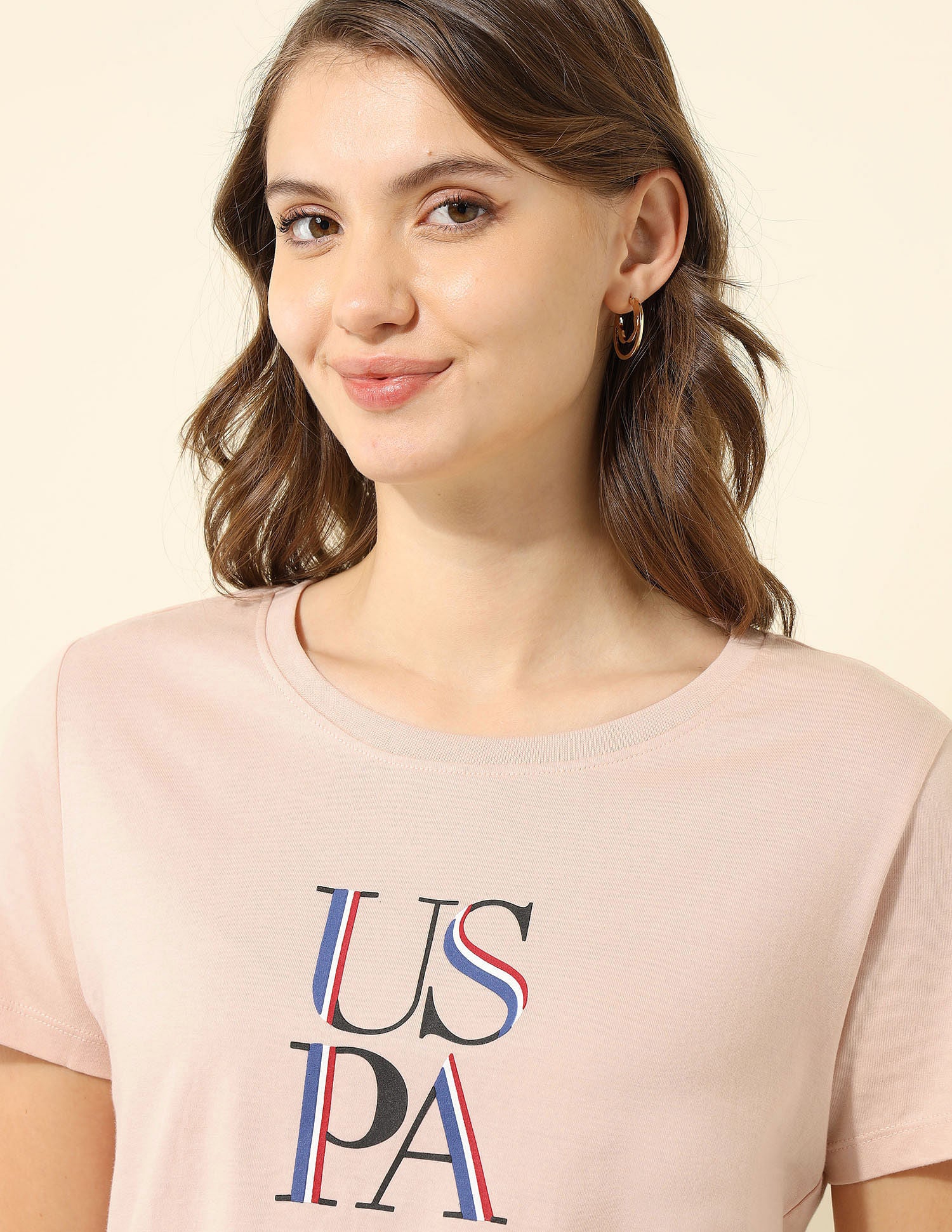 Regular Fit Brand Printed T-shirt Light Pink - U.S. POLO ASSN. | Large