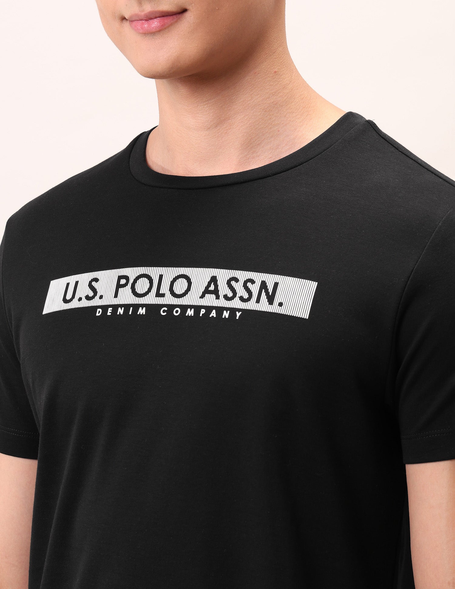 Brand Printed Outdoor T-Shirt Black - U.S. Polo Assn. India | Large