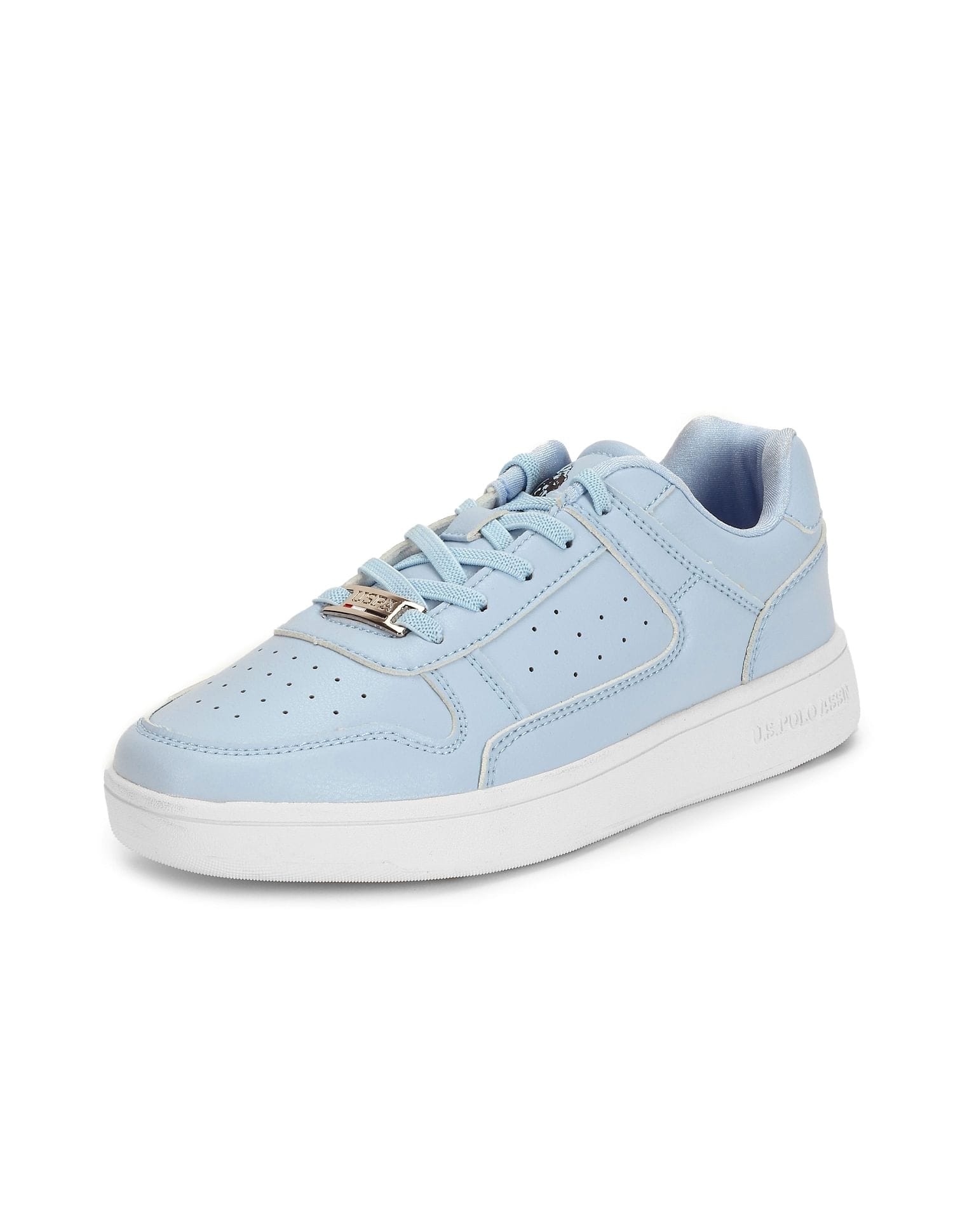 Women Solid Perforated Bella Sneakers Light Blue - U.S. Polo Assn. India | Large