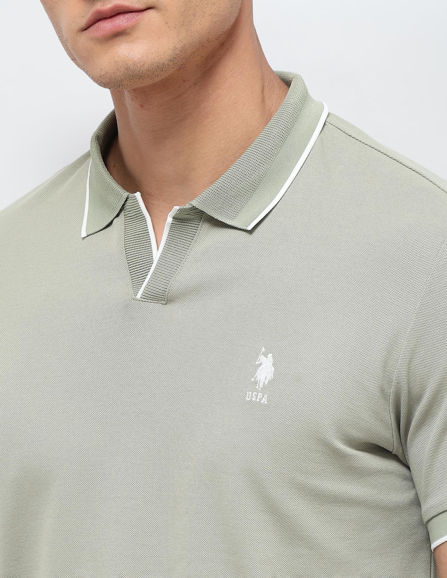 Solid Slim Fit Polo Shirt Green - U.S. POLO ASSN. | Large