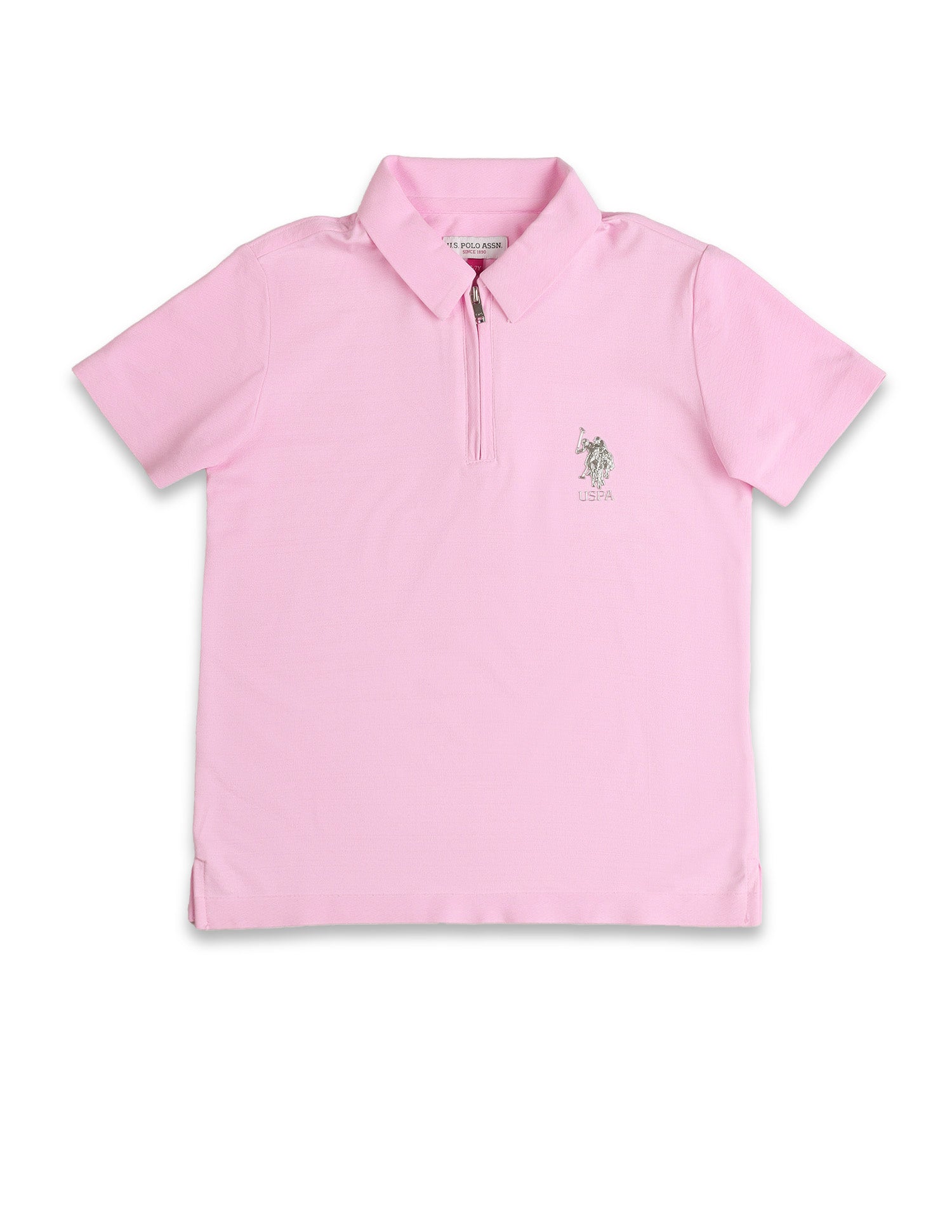 Boys Solid Regular Fit Polo Shirt Light Pink - U.S. POLO ASSN. | Large