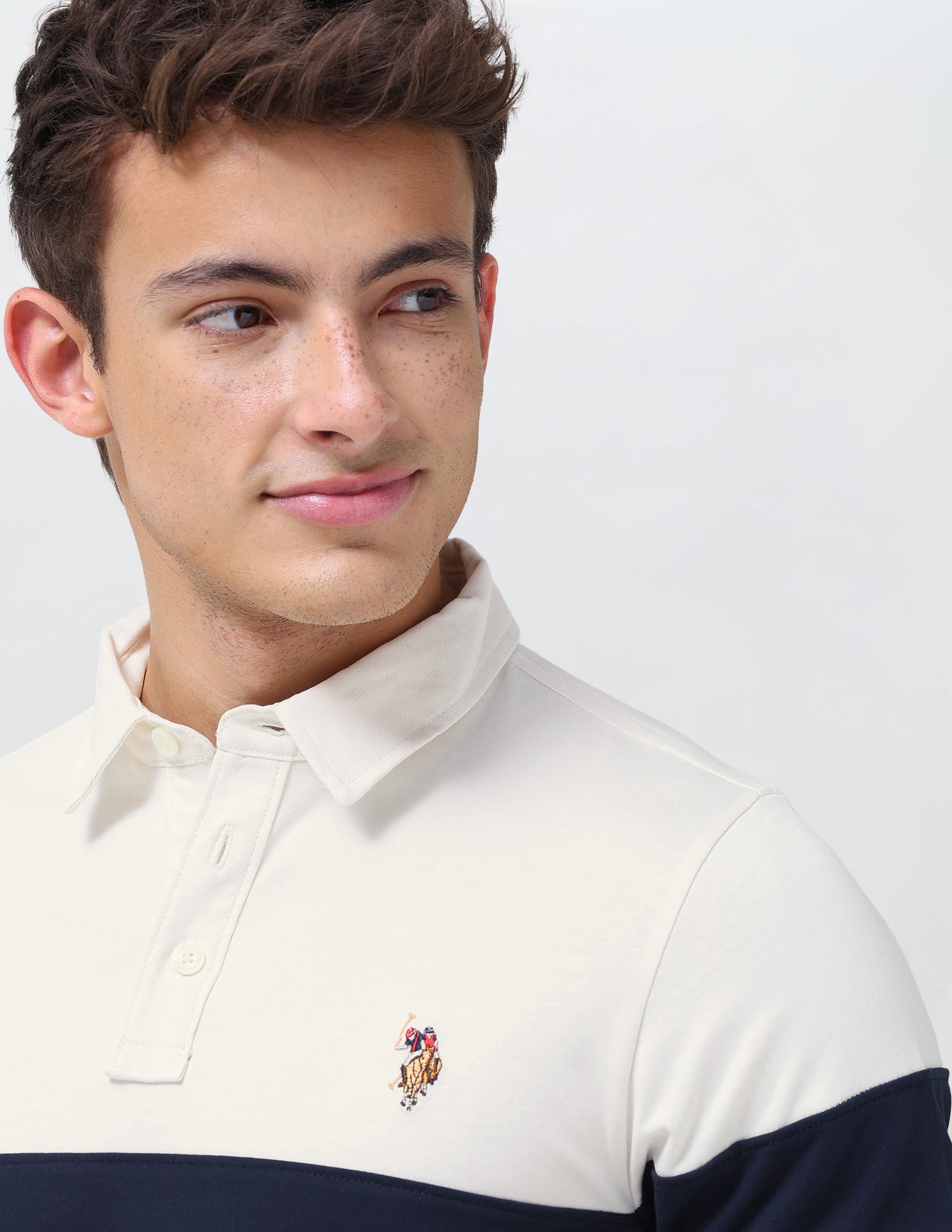 Colourblocked Slim Fit Polo Shirt Navy - U.S. Polo Assn. India | Large