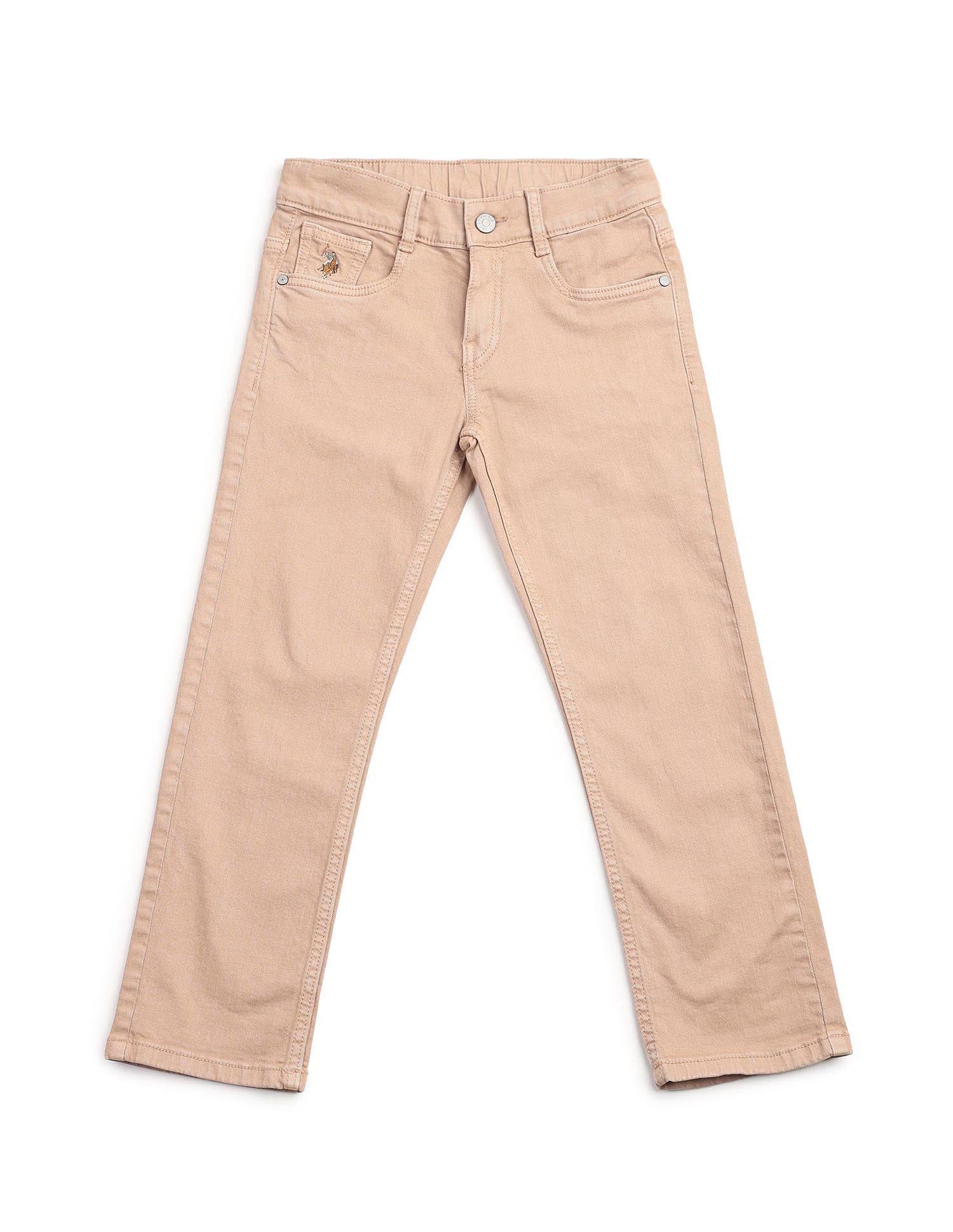 Boys Relaxed Fit Pink Jeans Dark Pink - U.S. POLO ASSN. | Large