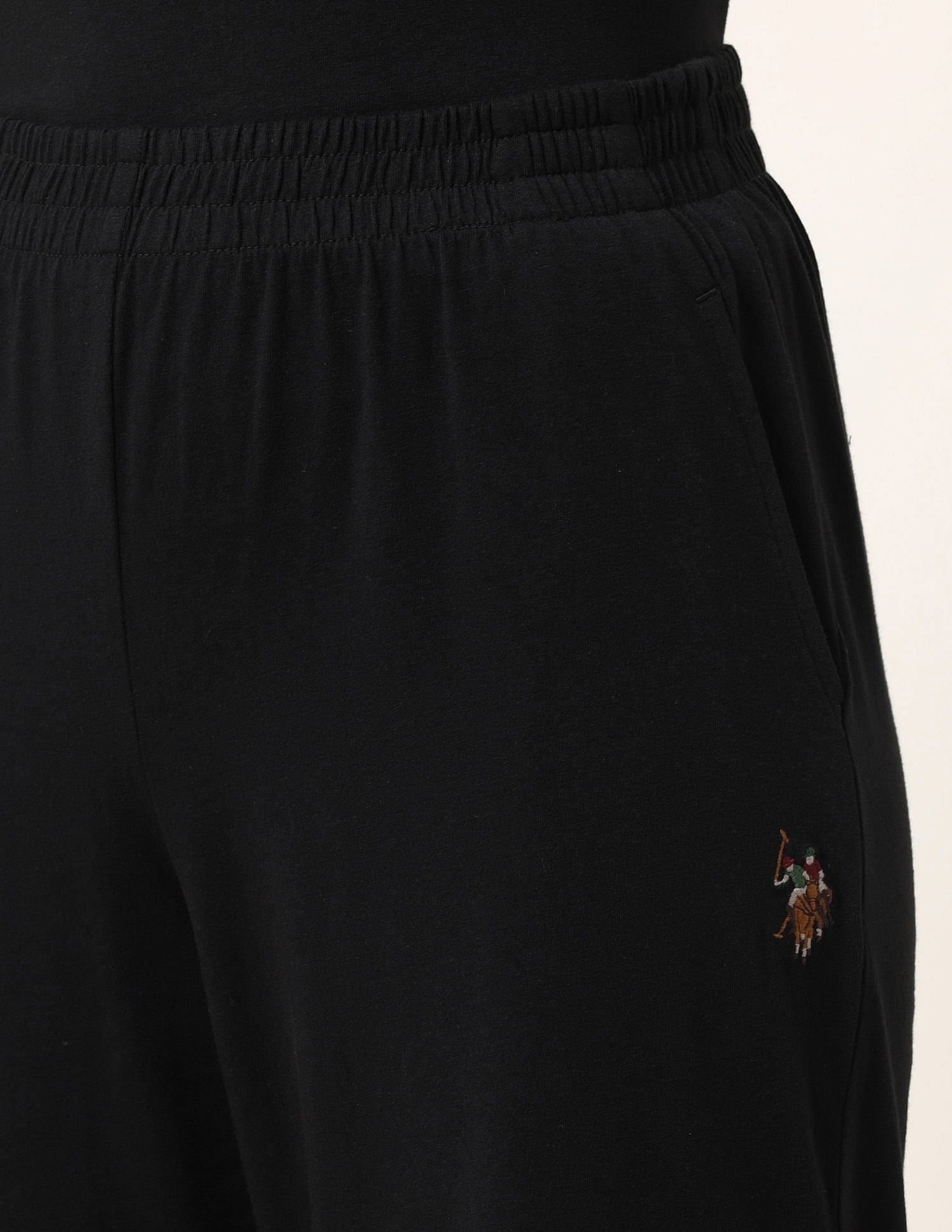 High-Rise Wide Leg Lounge Pants Black - U.S. POLO ASSN. | Large