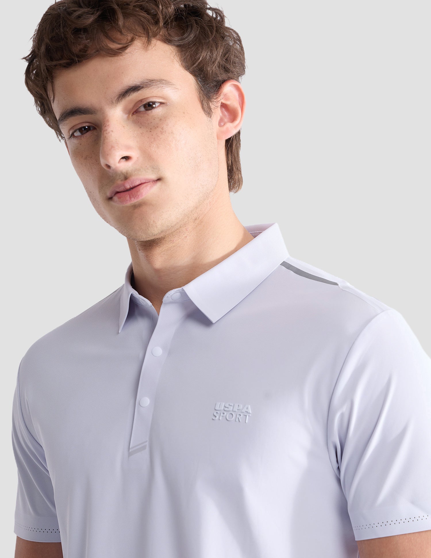 Solid Slim Fit Active Polo Shirt Light Blue - U.S. Polo Assn. India | Large
