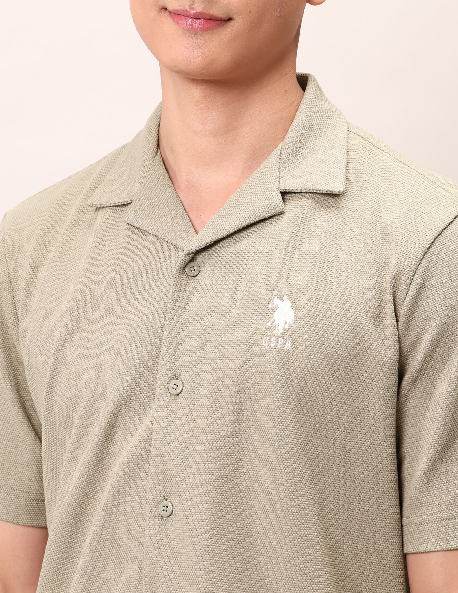 Relaxed Fit Pure Cotton Outdoor Shirt Khaki - U.S. Polo Assn. India | Large