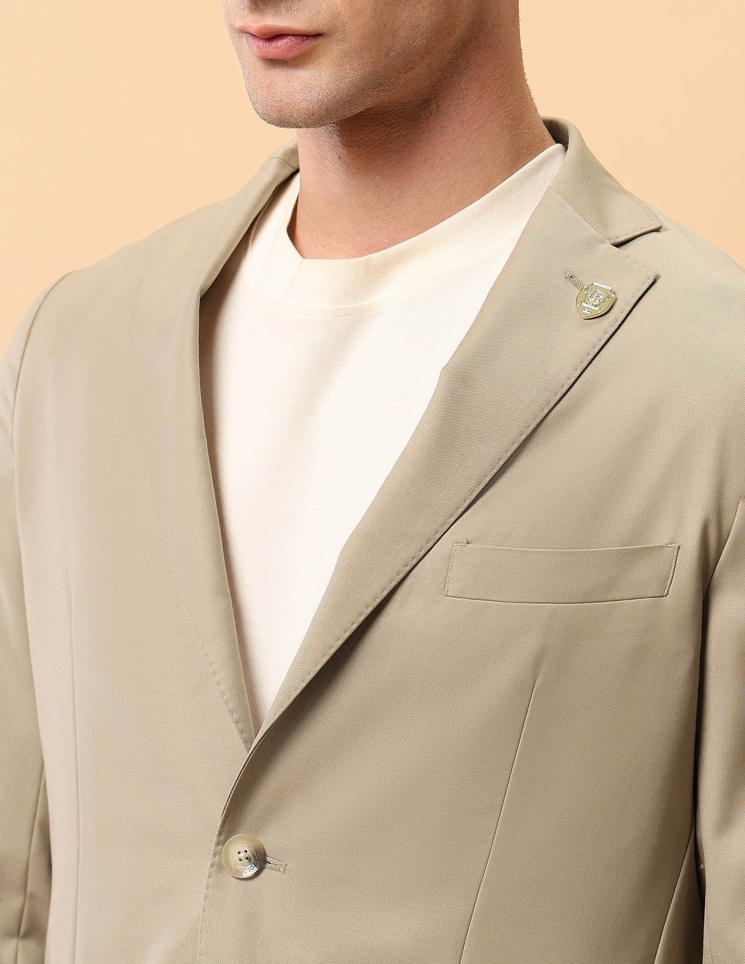 Pacho X Satin Slim Fit Blazer Beige - U.S. POLO ASSN. | Large