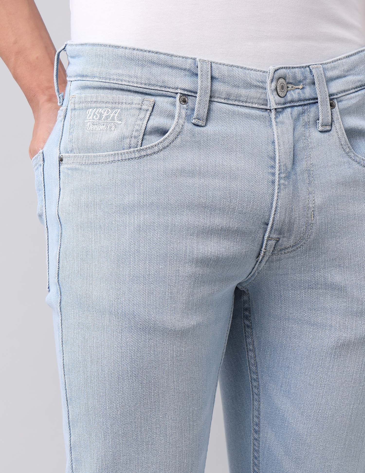 Regallo Skinny Fit Blue Jeans Light Blue - U.S. Polo Assn. India | Large