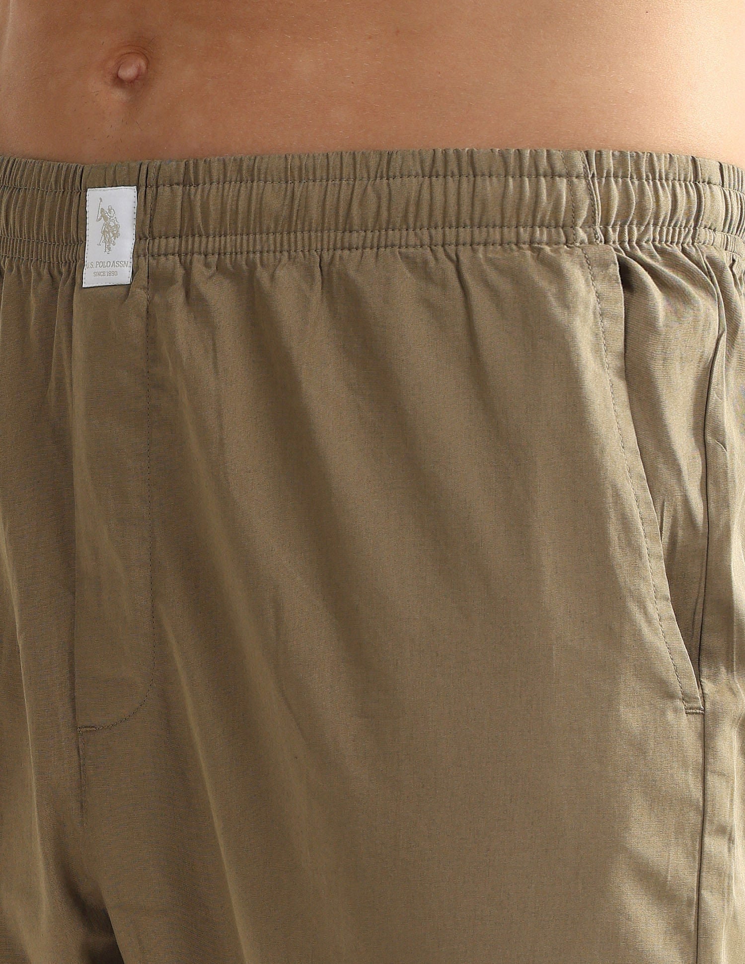 Mid Rise Solid OELP6 Lounge Track Pants - Pack Of 1 Khaki - U.S. POLO ASSN. | Large