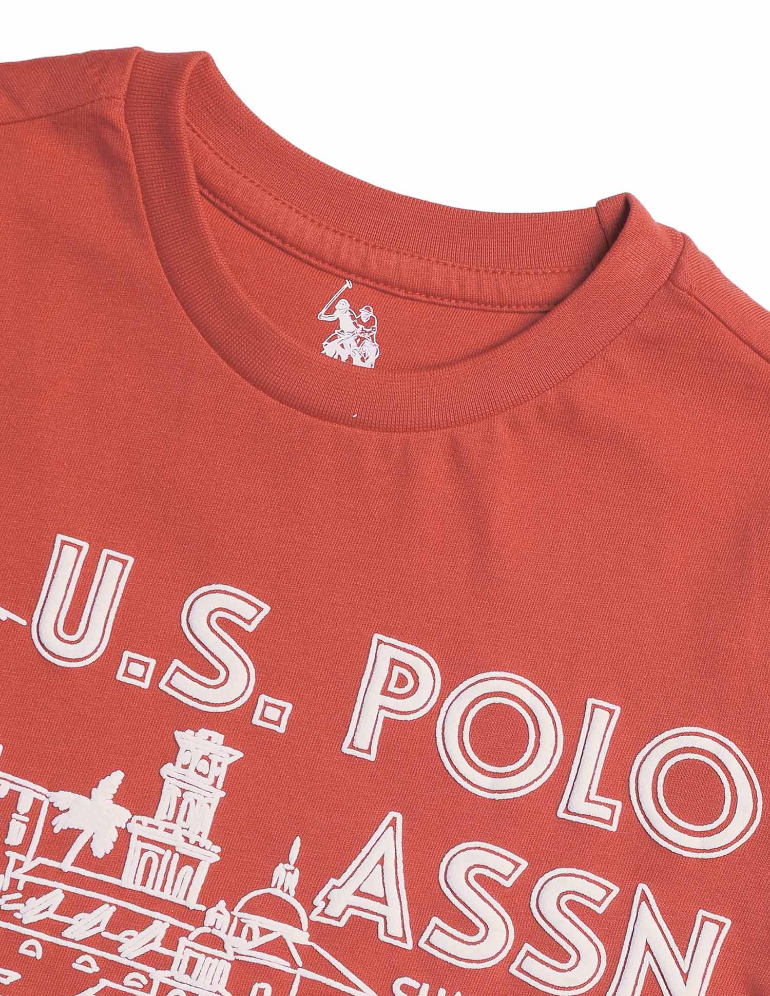 Boys Regular Fit Graphic Printed T-Shirt Red - U.S. POLO ASSN. | Large