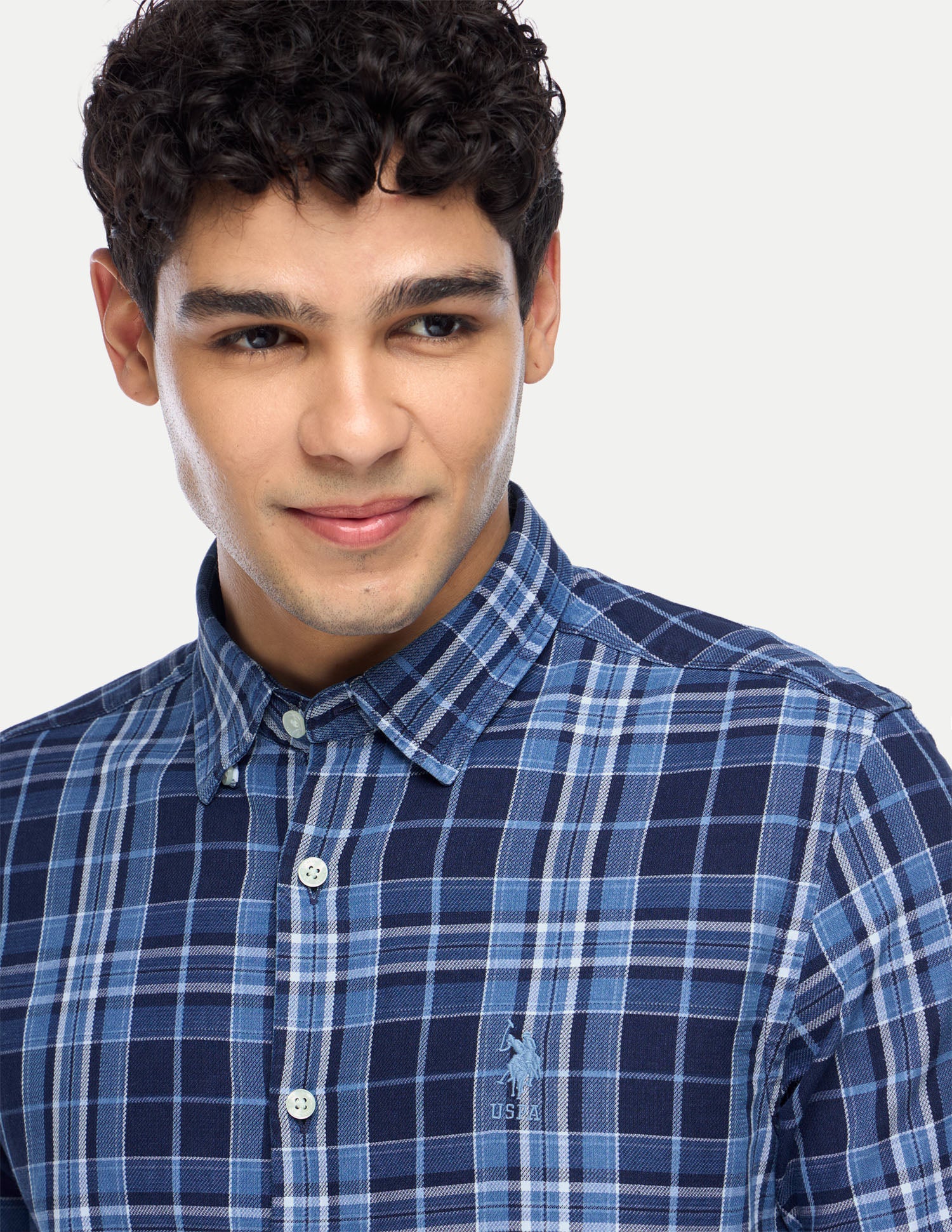 Tartan Checked Regular Fit Shirt Indigo - U.S. Polo Assn. India | Large