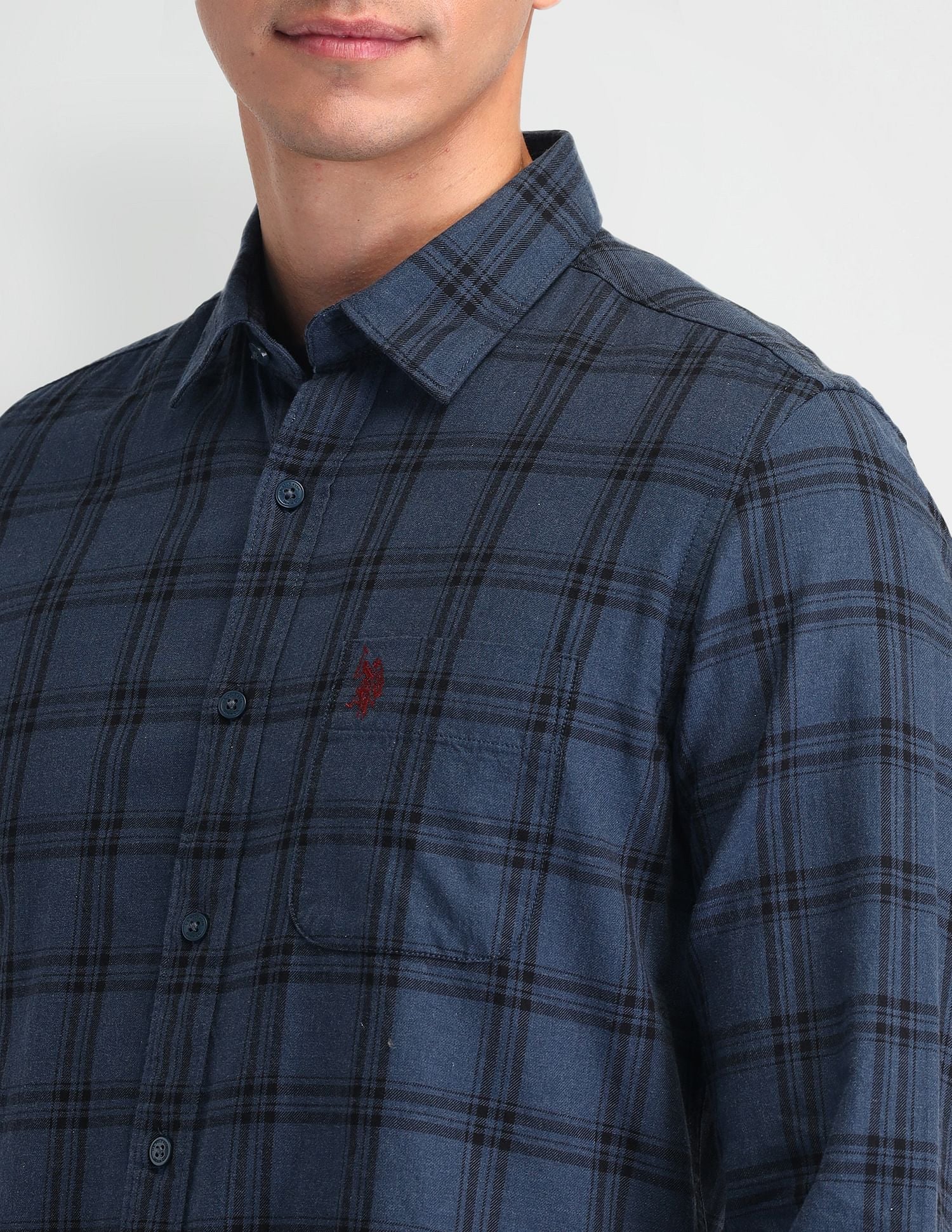Tartan Check Regular Fit Shirt Blue - U.S. Polo Assn. India | Large