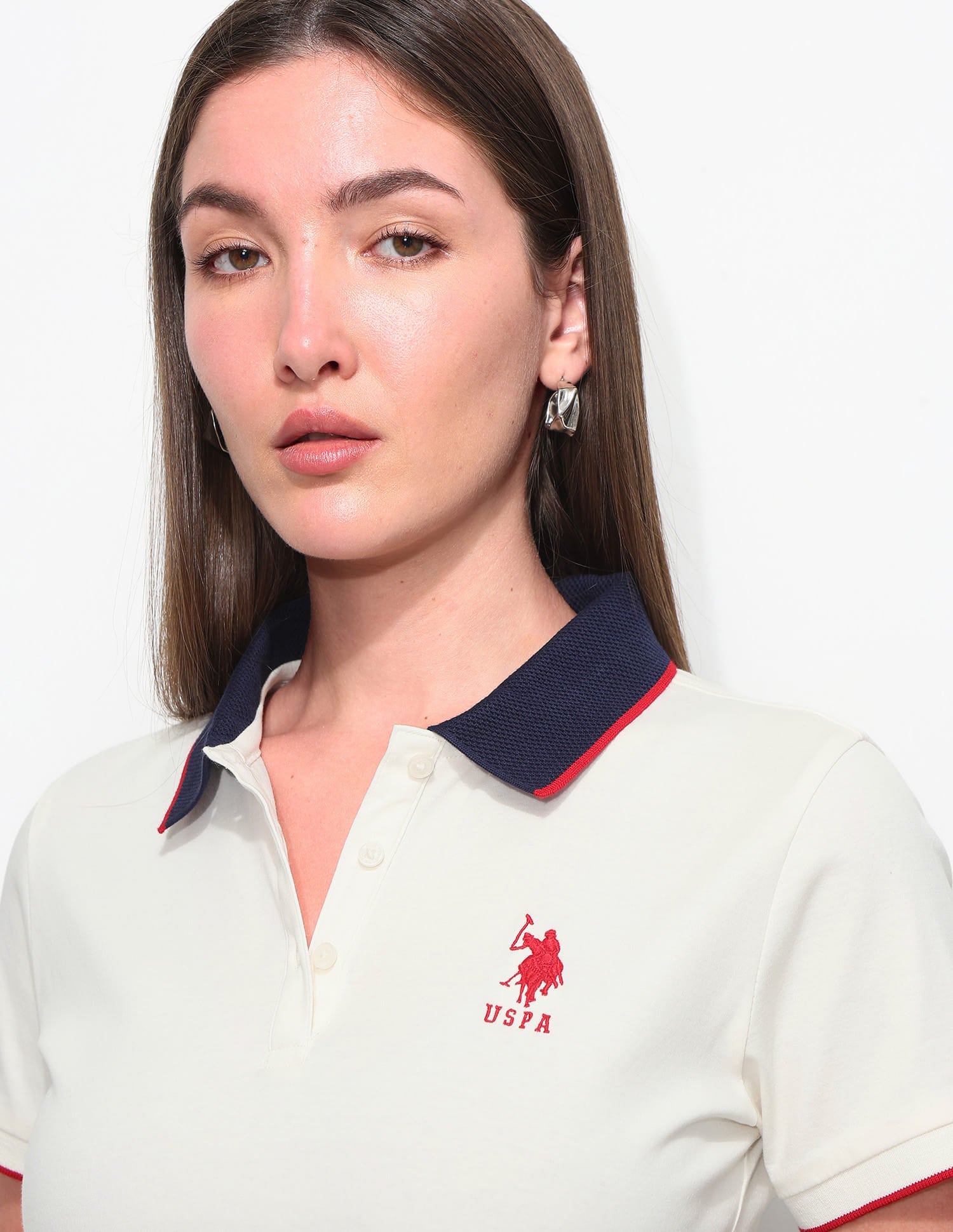 Regular Fit Solid Polo Shirt White - U.S. Polo Assn. India | Large