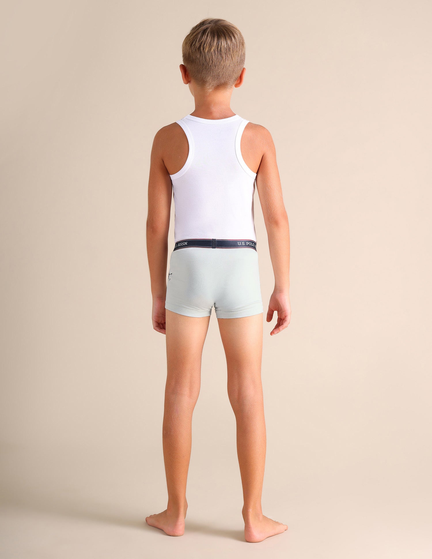 Solid Cotton Spandex EKT03 Trunks - Pack Of 2 Blue and Grey - U.S. POLO ASSN. | Large