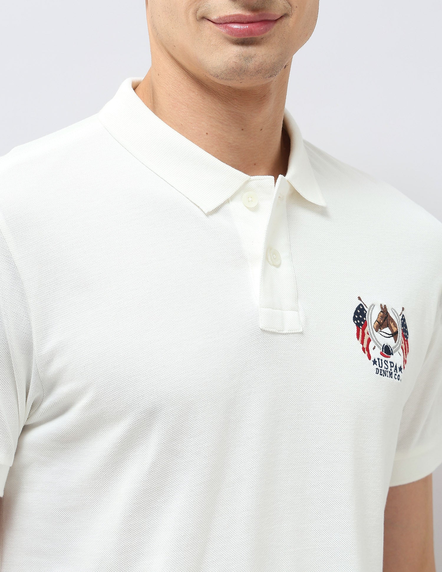 Solid Muscle Fit Polo Shirt Ivory - U.S. POLO ASSN. | Large