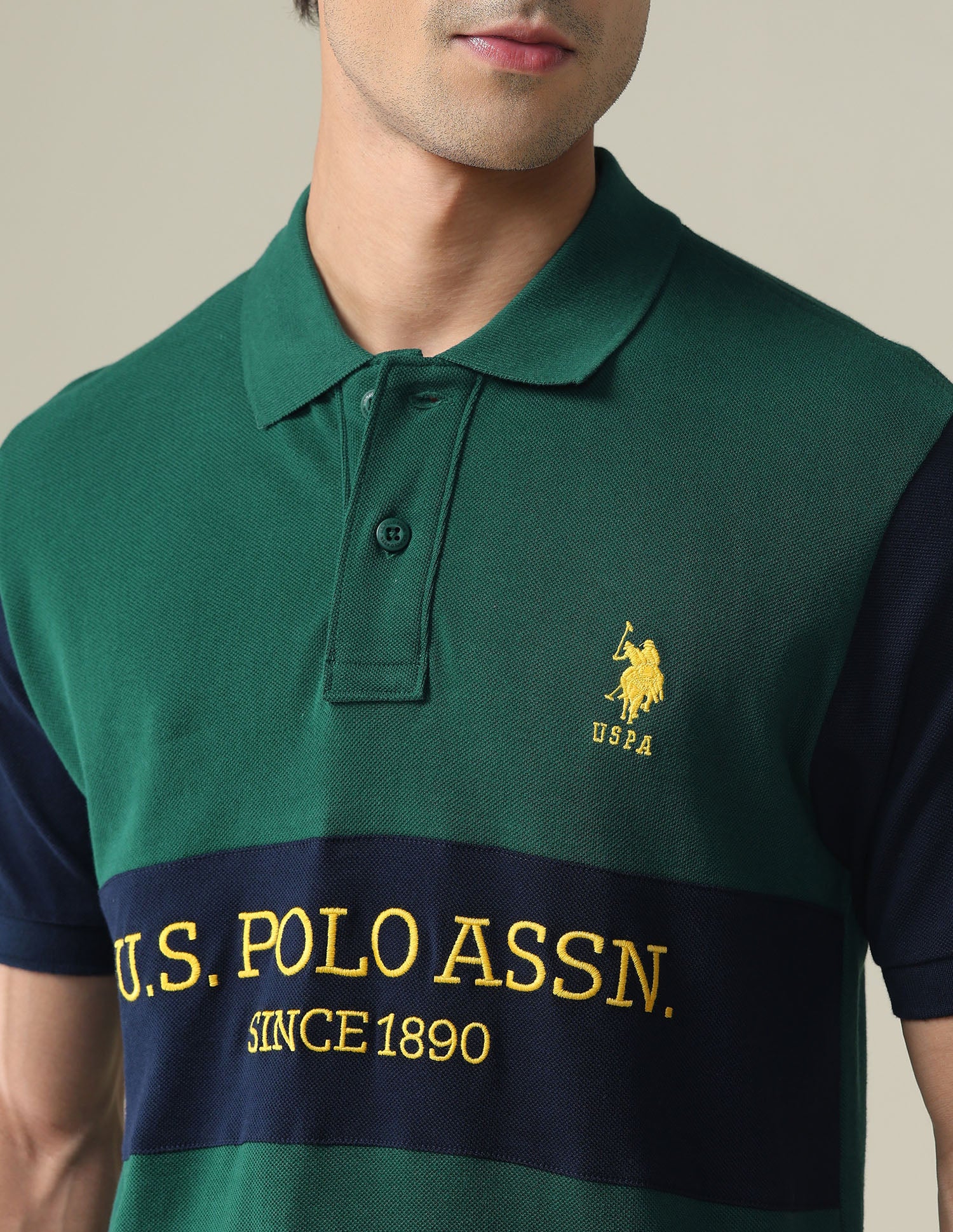 Embroidered Rugby Polo Shirt Dark Green - U.S. POLO ASSN. | Large