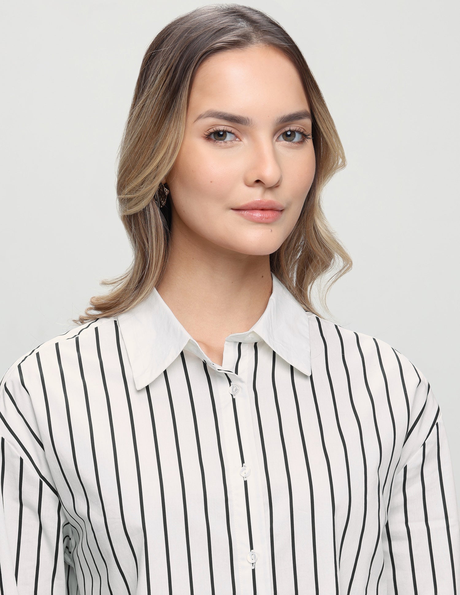 Vertical Striped Regular Fit Shirt Off White - U.S. Polo Assn. India | Large