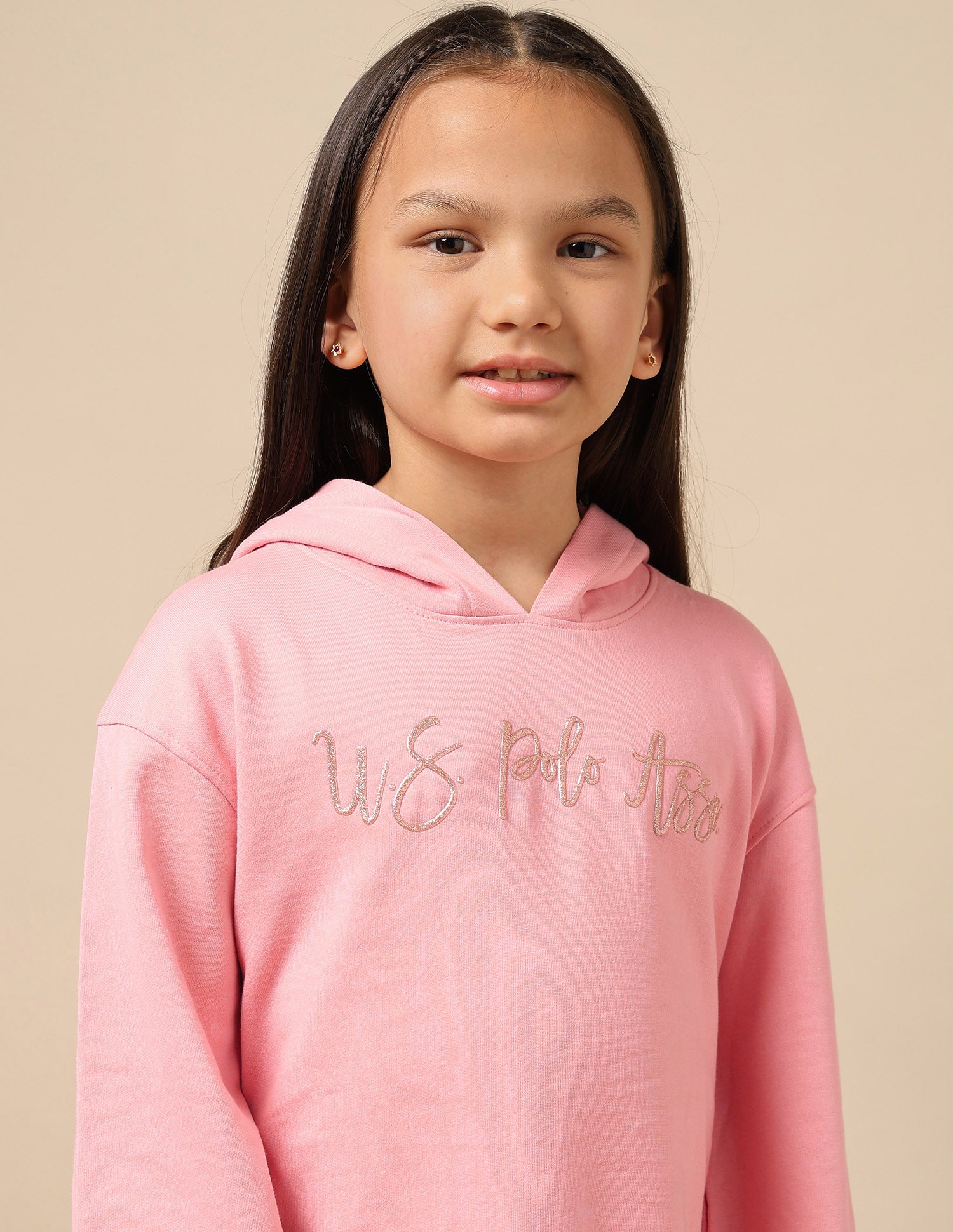 Girls Hooded Sweat Dress Pink - U.S. POLO ASSN. | Large