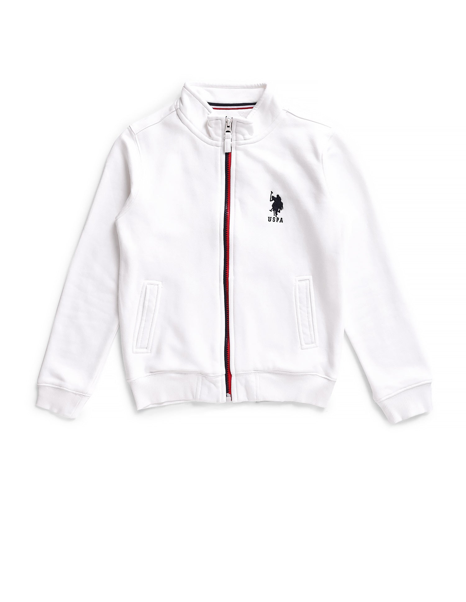 Mock Neck England Embroidered Sweatshirt White - U.S. POLO ASSN. | Large