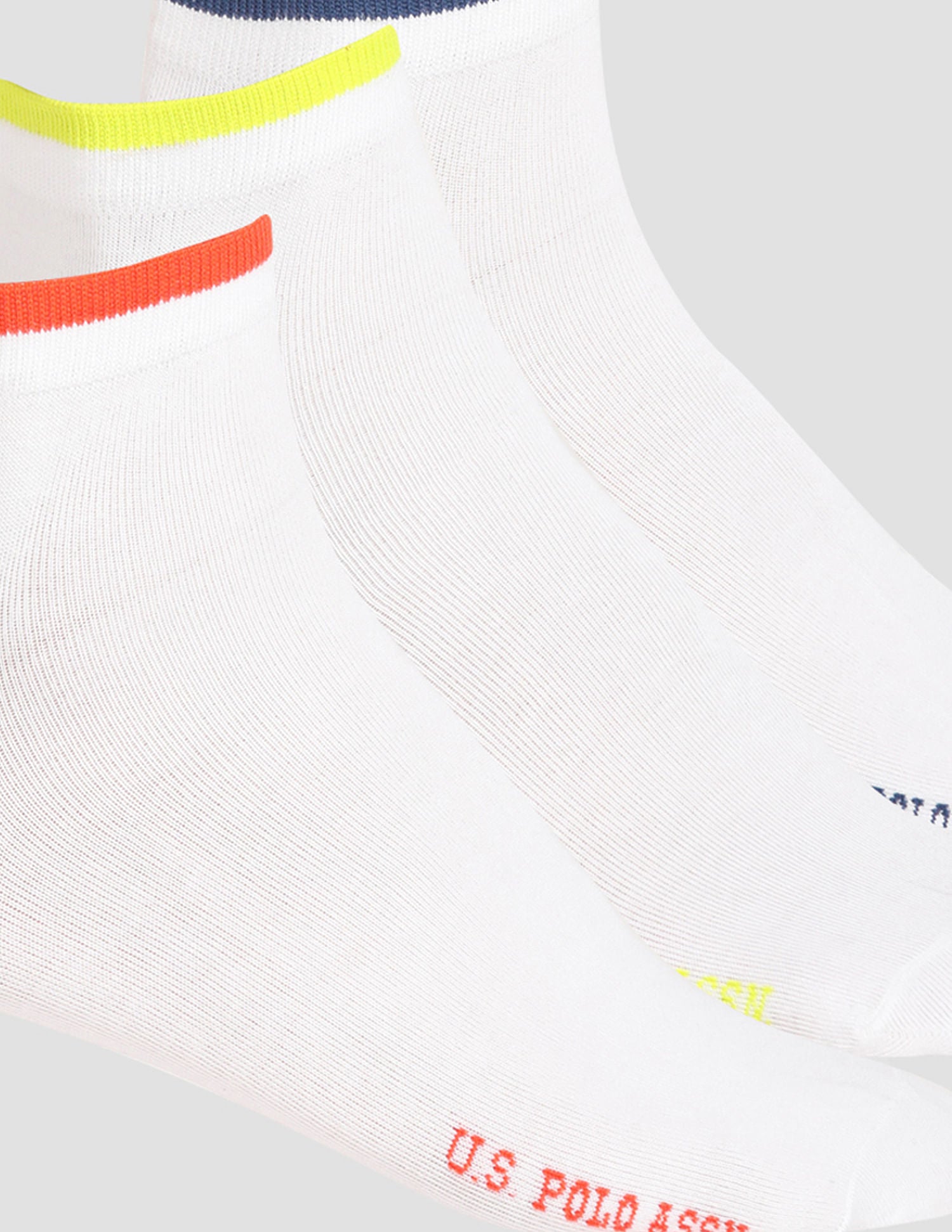 Ankle Length Stretch ES003 Socks - Pack Of 3 White - U.S. POLO ASSN. | Large