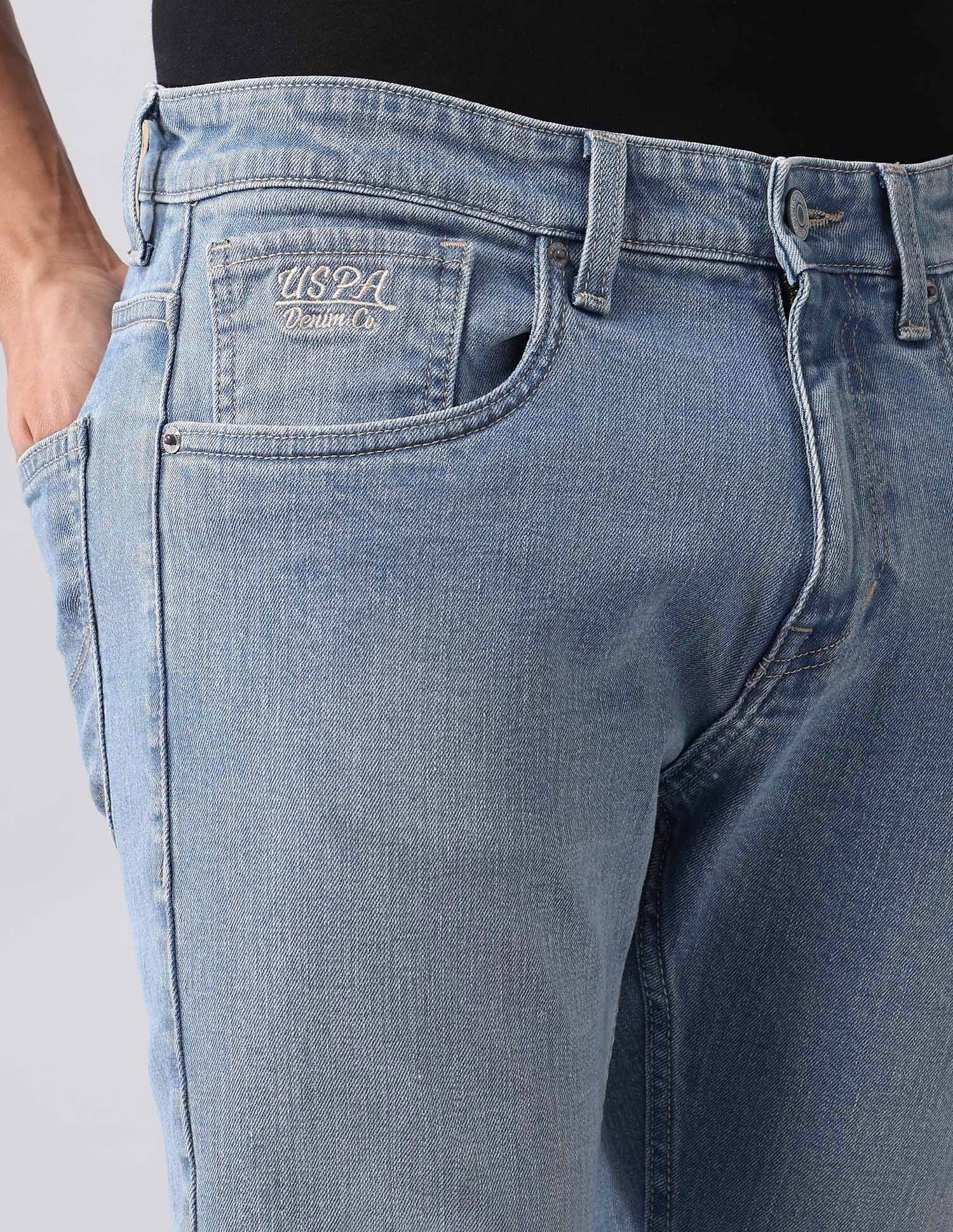 Henry Tapered Fit Blue Jeans Light Wash - U.S. Polo Assn. India | Large