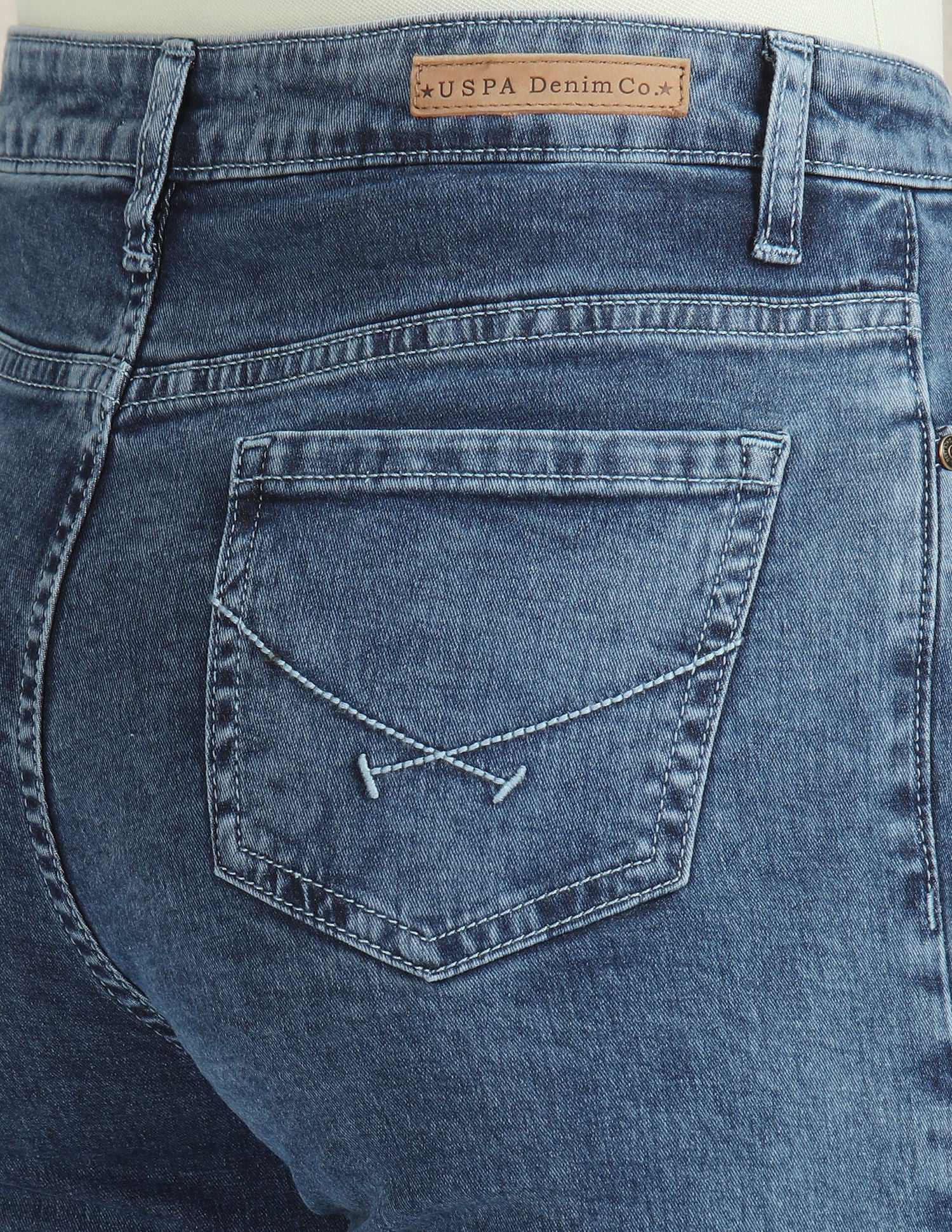 Mid Rise Stone Wash Jeans Blue - U.S. POLO ASSN. | Large