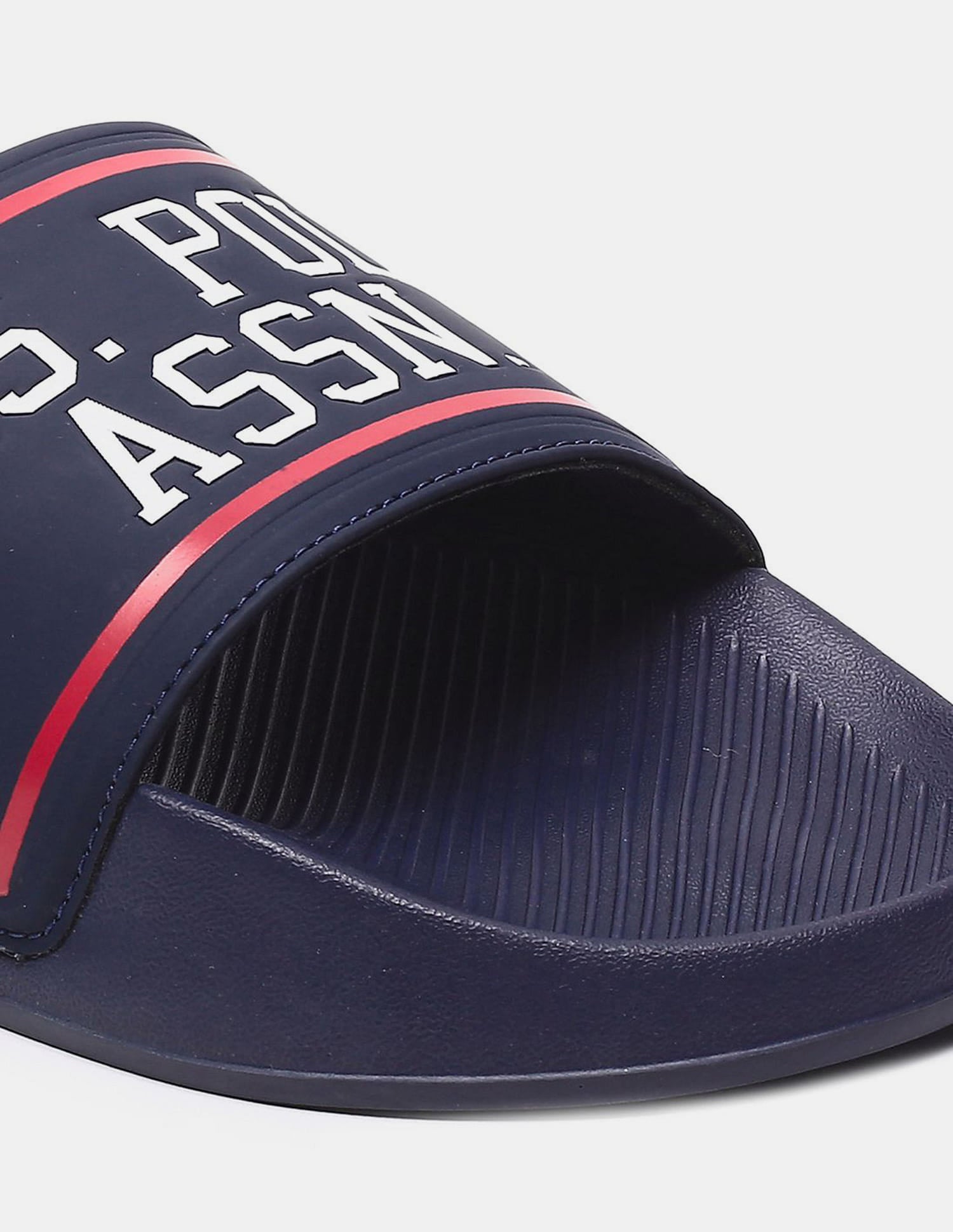 Men Brand Printed Trojan Sliders Navy - U.S. Polo Assn. India | Large