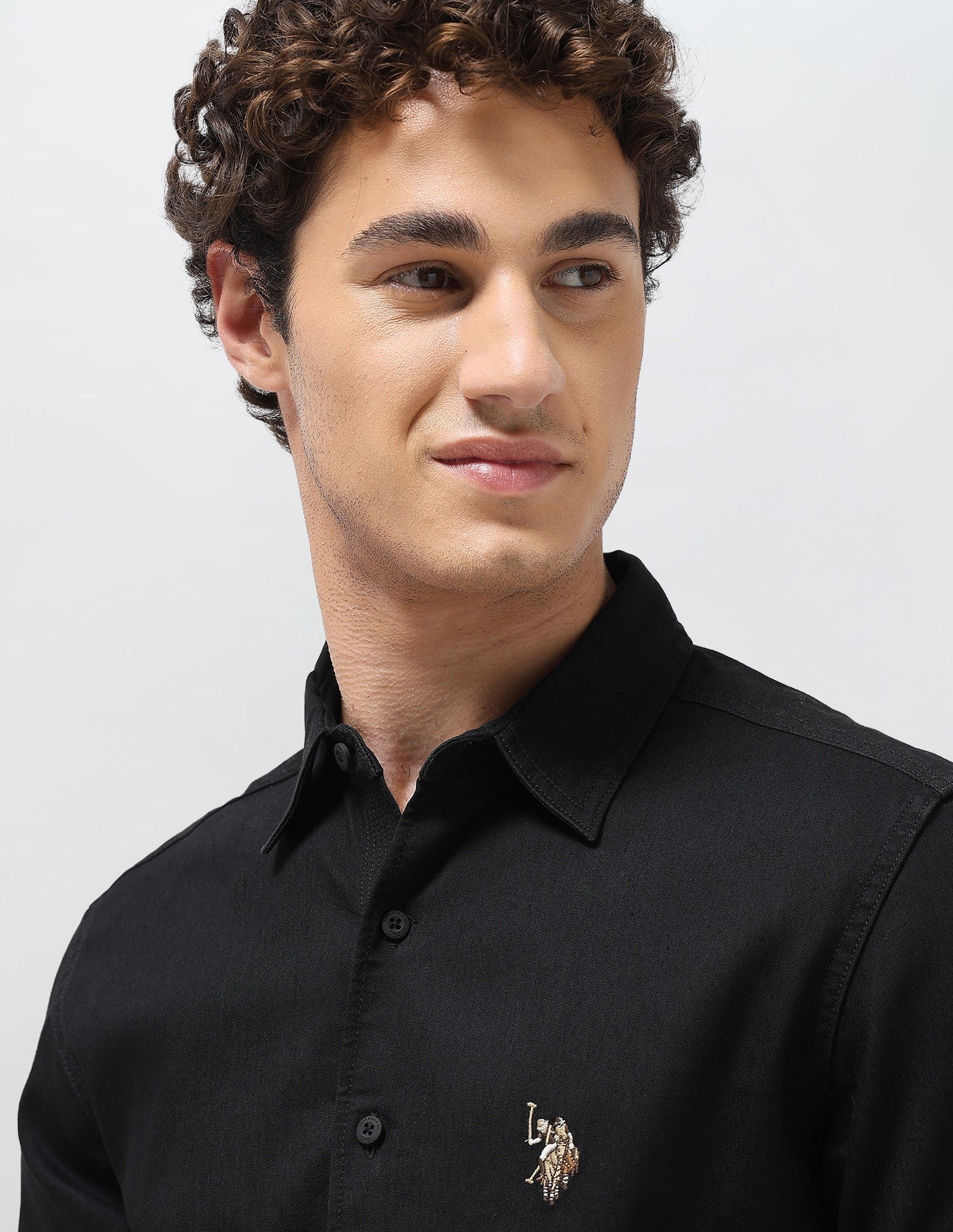 Regular Fit Twill Shirt Black - U.S. Polo Assn. India | Large