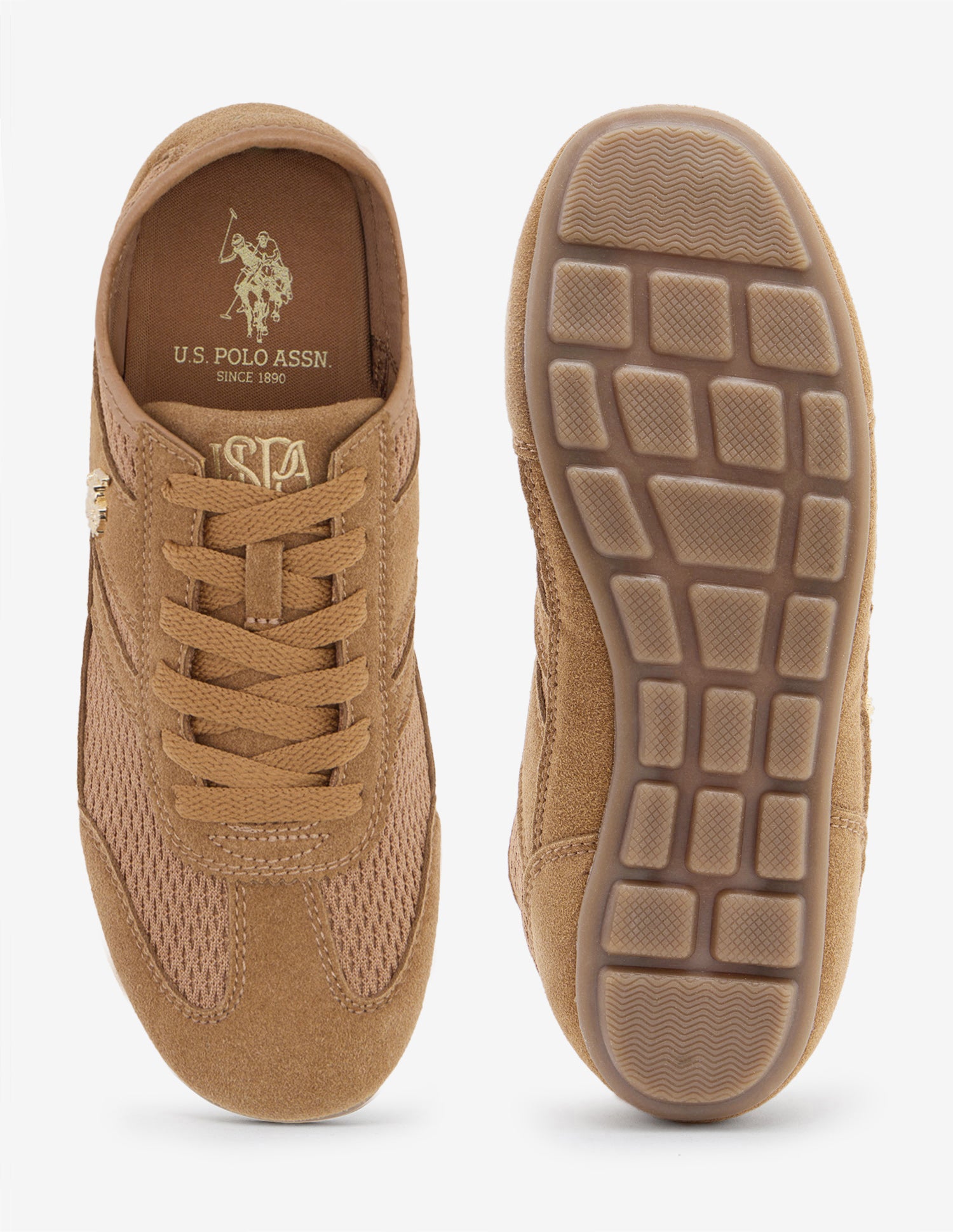 Textured Liorane Suede Sneakers Tan - U.S. Polo Assn. India | Large
