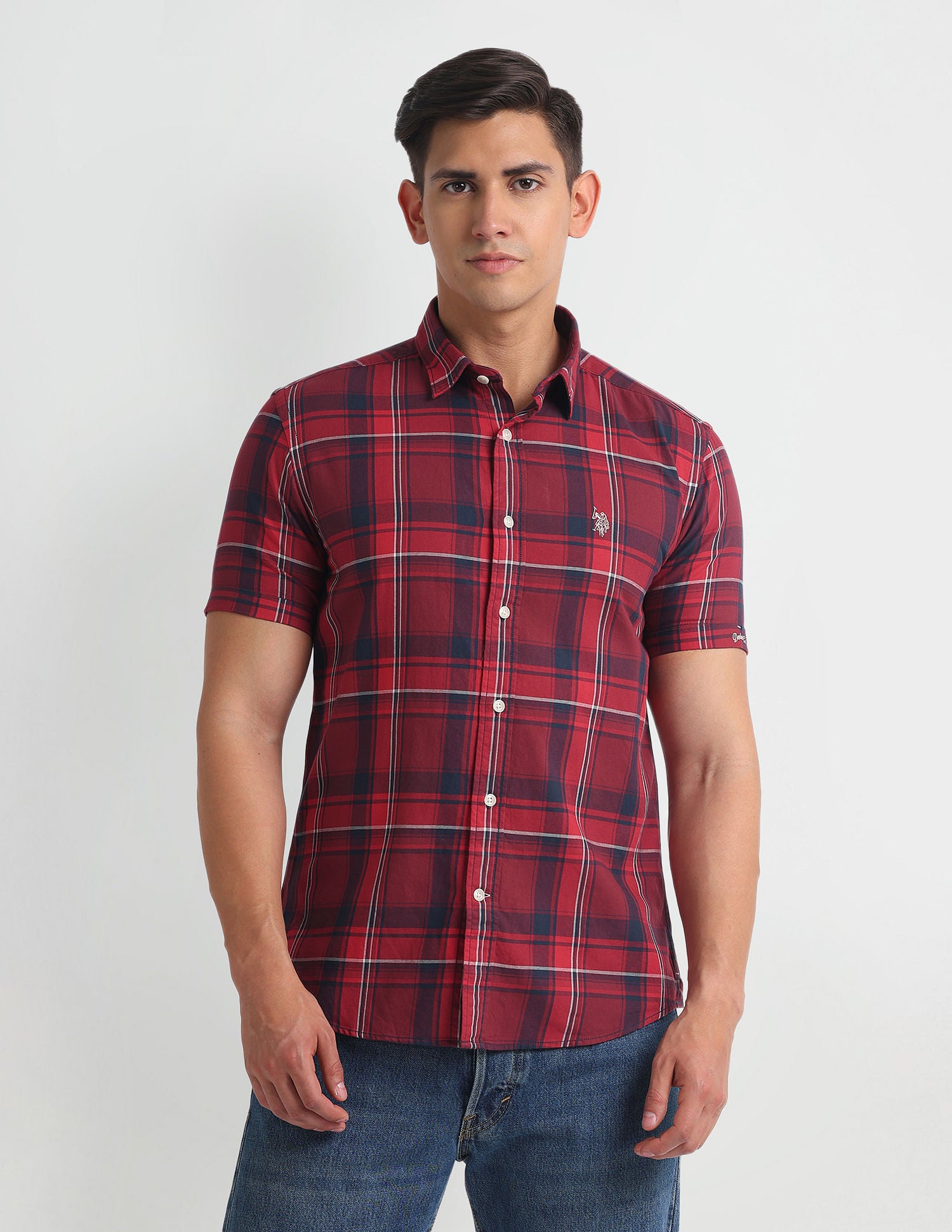 Tartan Check Slim Shirt Red - U.S. Polo Assn. India | Large